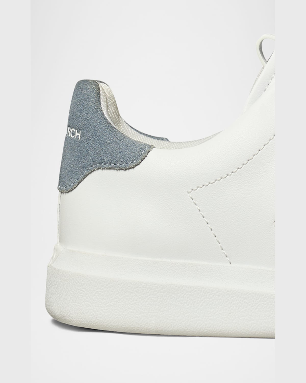 Shop Tory Burch Howell Double T Bicolor Sneakers In Titanium White / Aria Blue