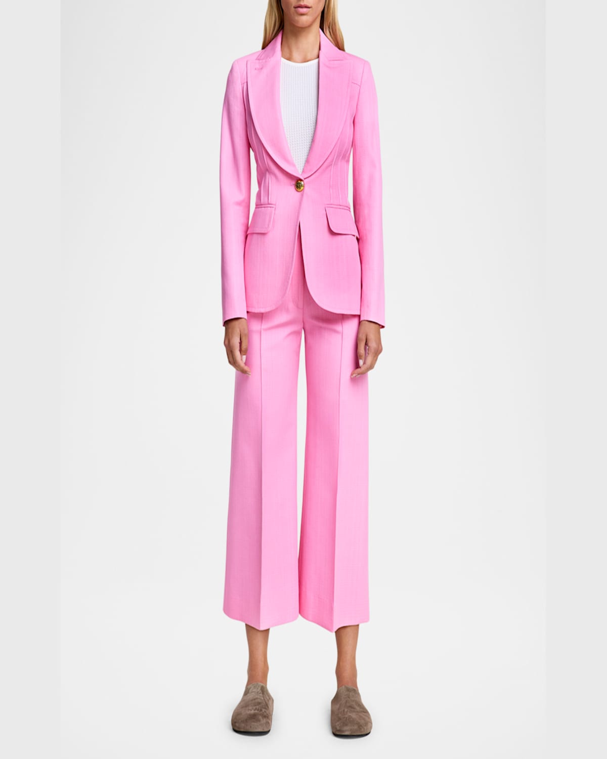 SMYTHE SINGLE-BREASTED PINTUCK BLAZER 