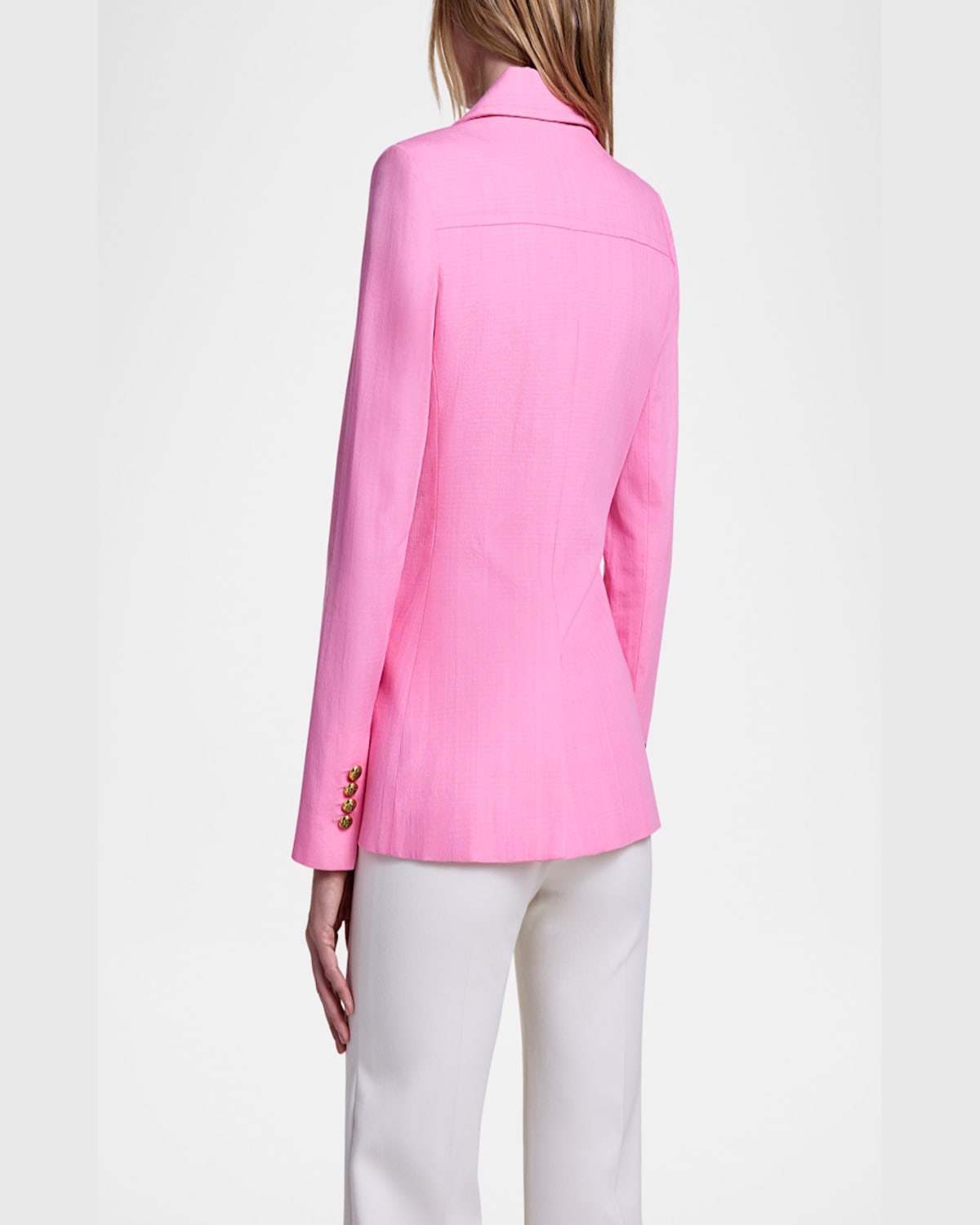 Shop Smythe Single-breasted Pintuck Blazer In Peony