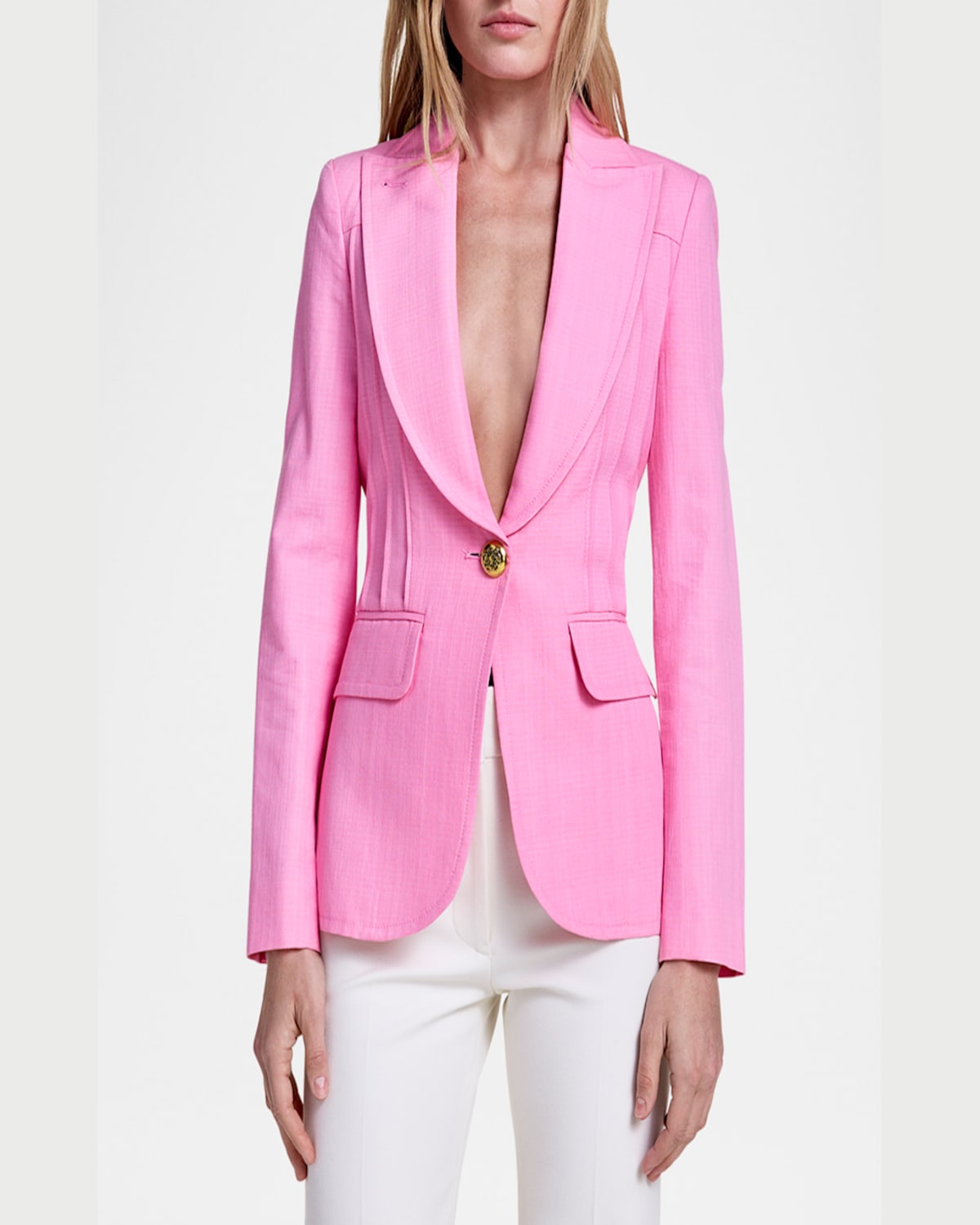 SMYTHE SINGLE-BREASTED PINTUCK BLAZER 