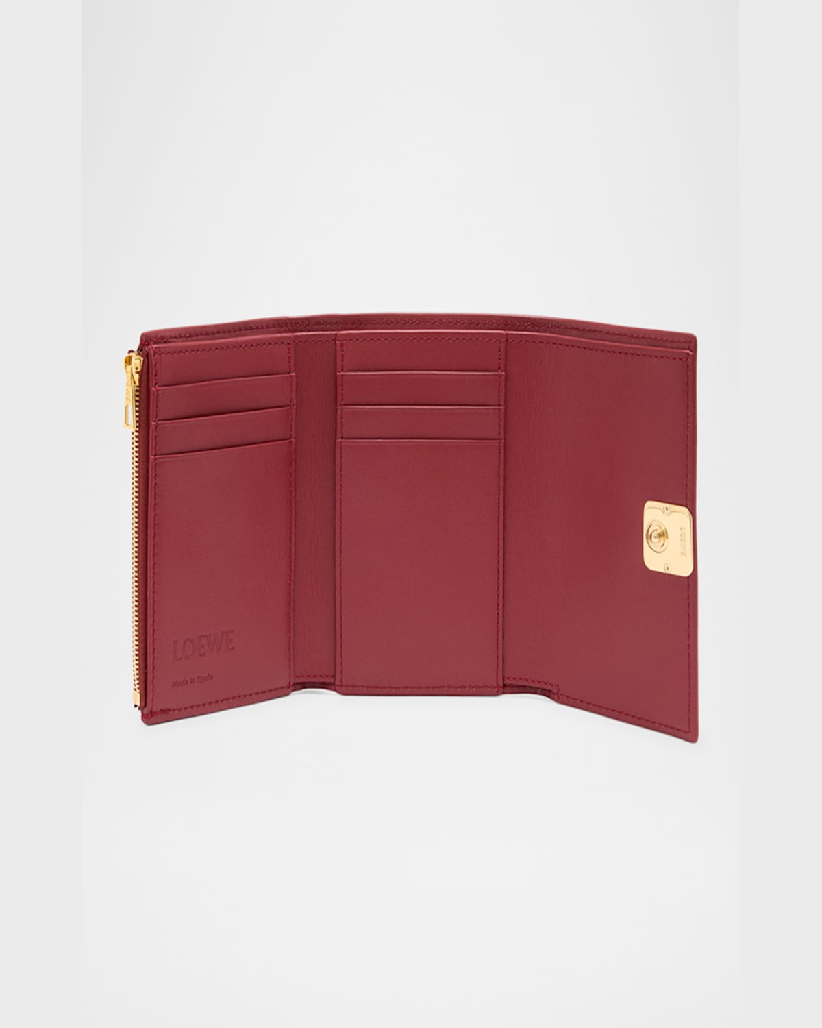 Shop Loewe Small Anagram Wallet In Napa Leather In Burnt Red