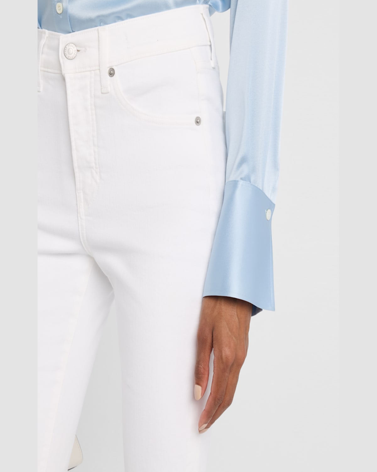 Veronica Beard Beverly High-rise Skinny Flare Jeans In White
