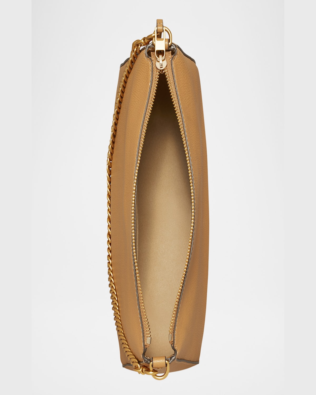 Tory Burch Perry Zip Leather Shoulder Bag In Tiramisu