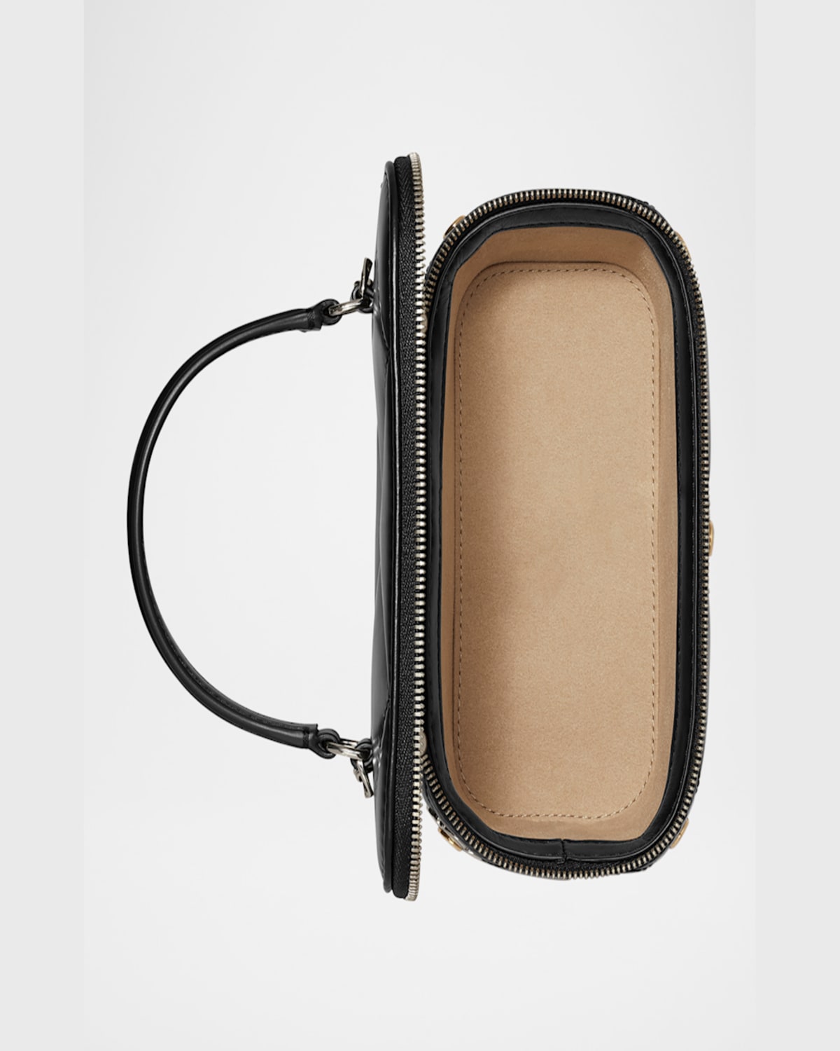 Tory Burch Kira Clover Quilted Leather Vanity Top-handle Bag In Black