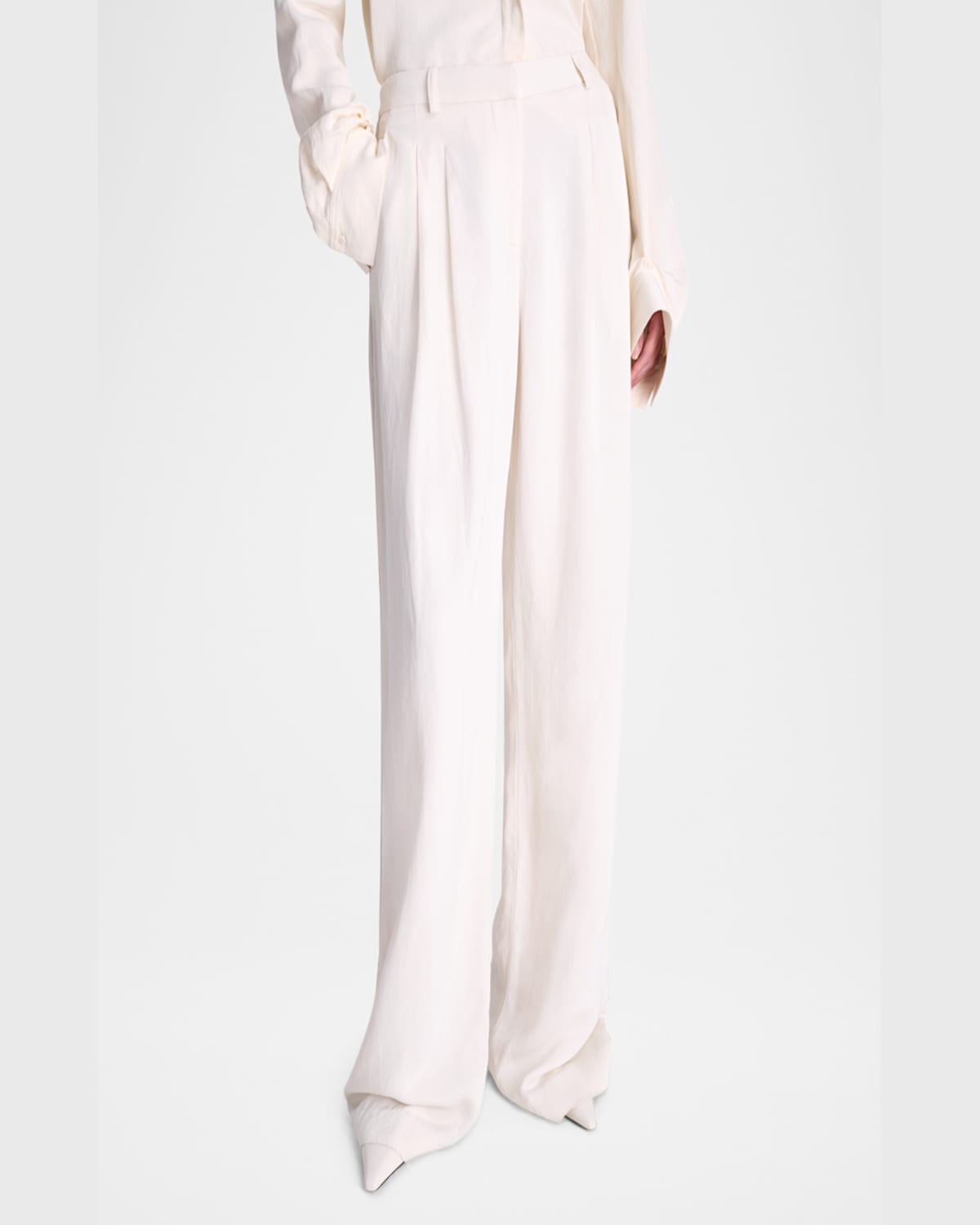 Twp Sulli Linen-blend Trousers With Sequined Side Stripes In Bone