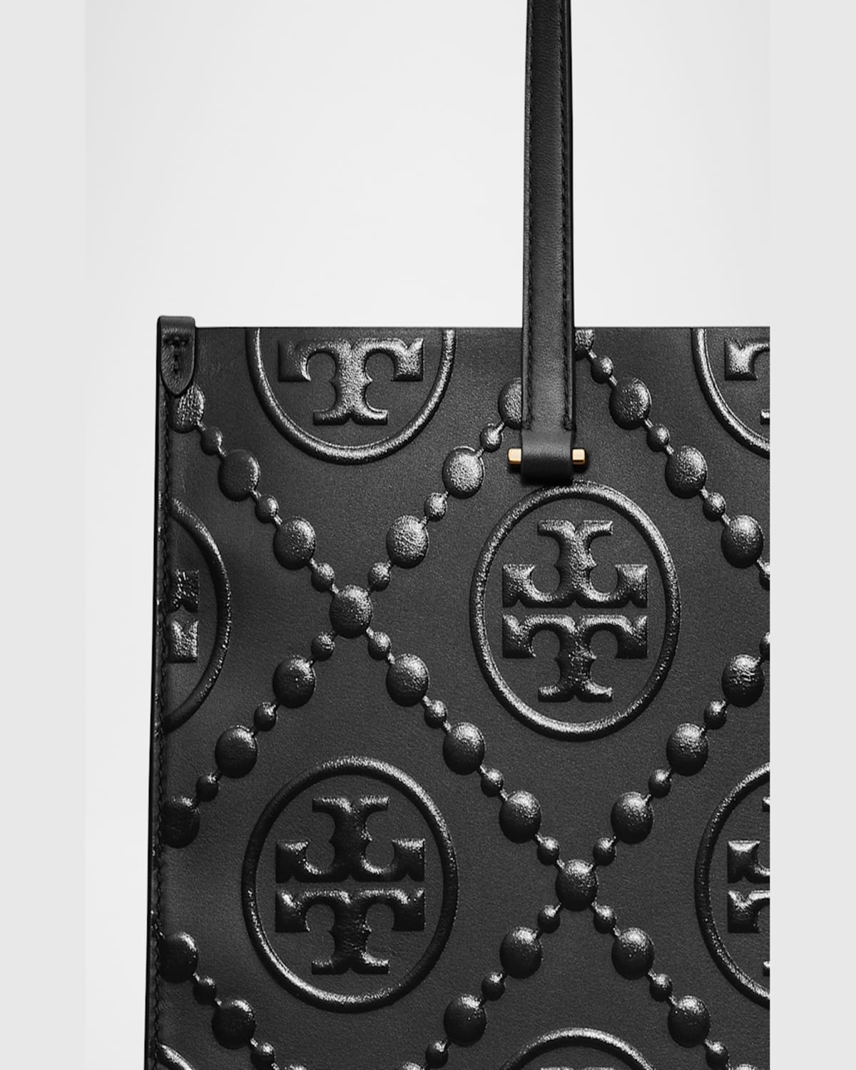 Tory Burch T Monogram Embossed Tote In Blackblack