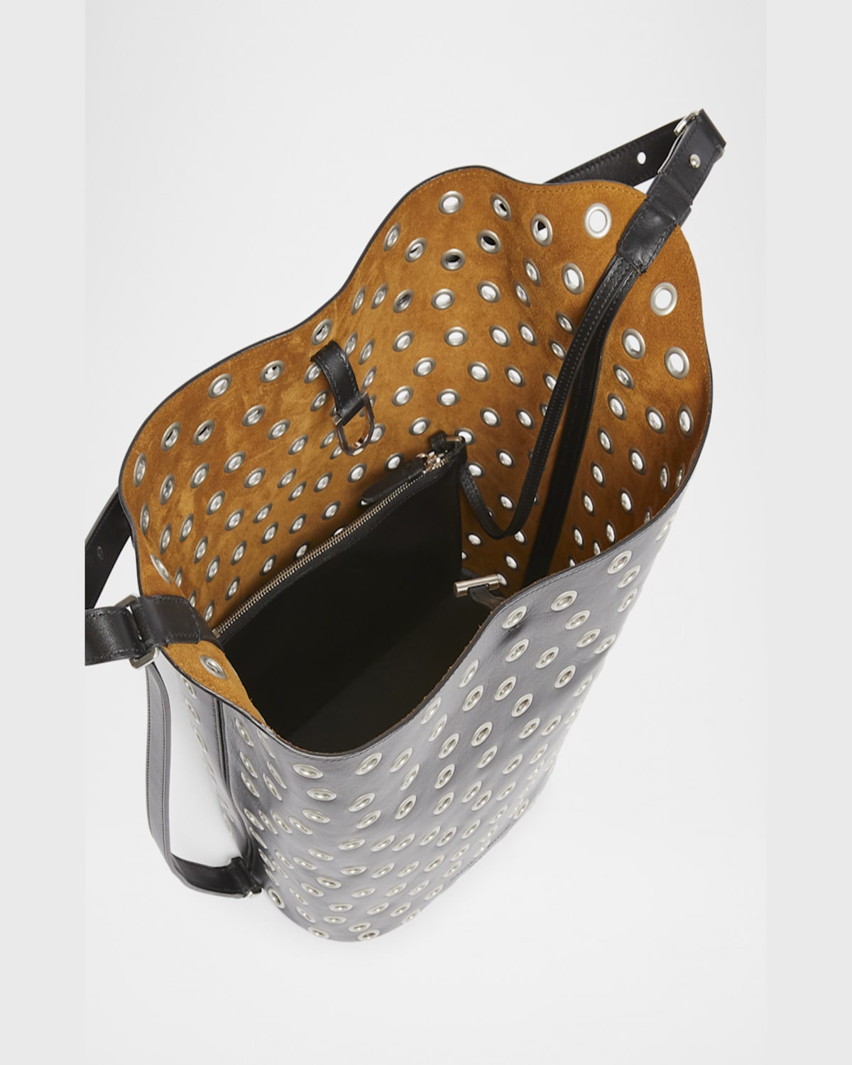Proenza Schouler Brant Bucket Bag In Eyelet Leather In Black