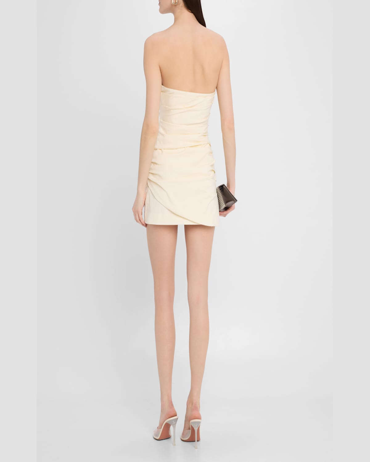 Shop Sir Florent Strapless Twist Mini Dress In Cream