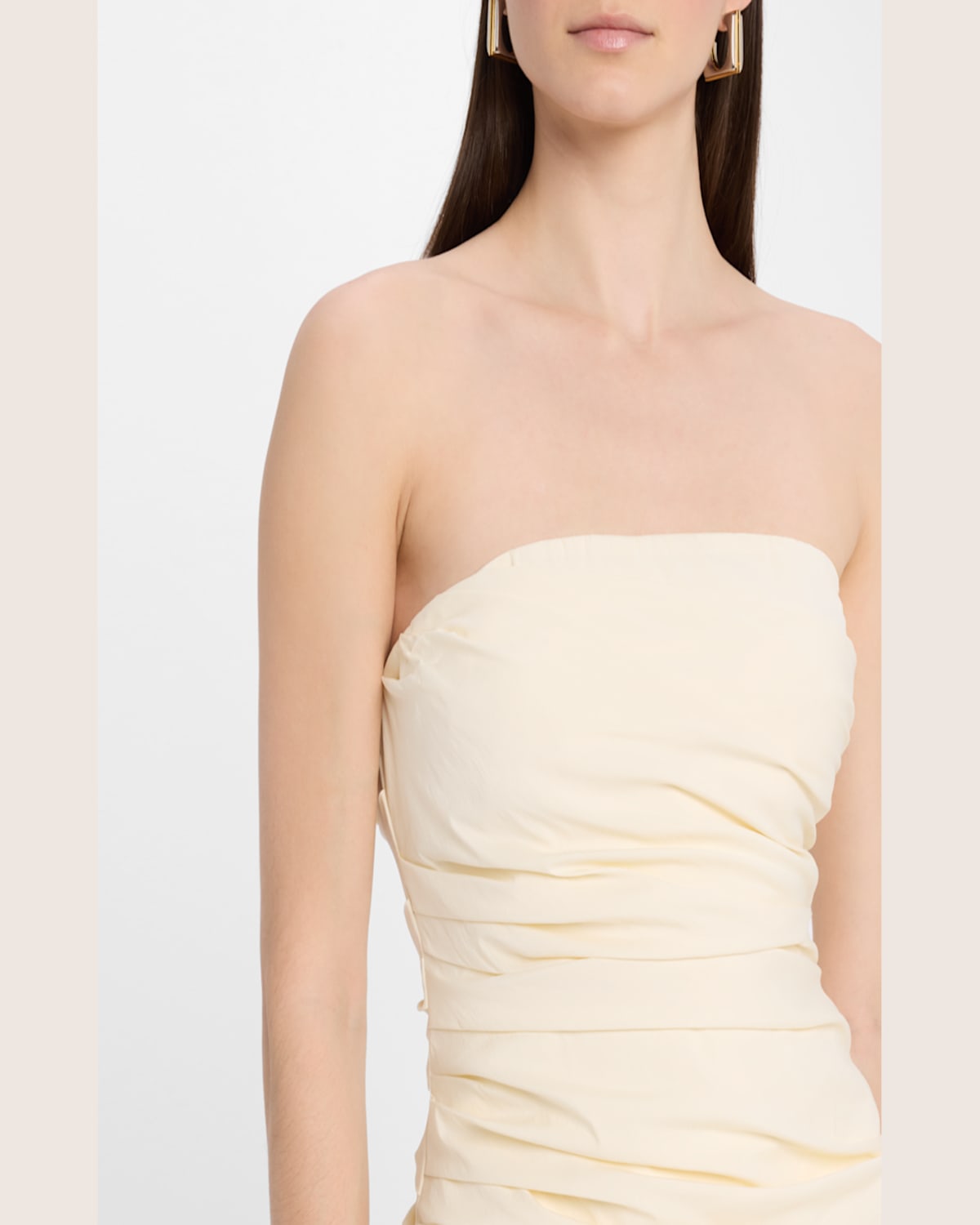 Shop Sir Florent Strapless Twist Mini Dress In Cream