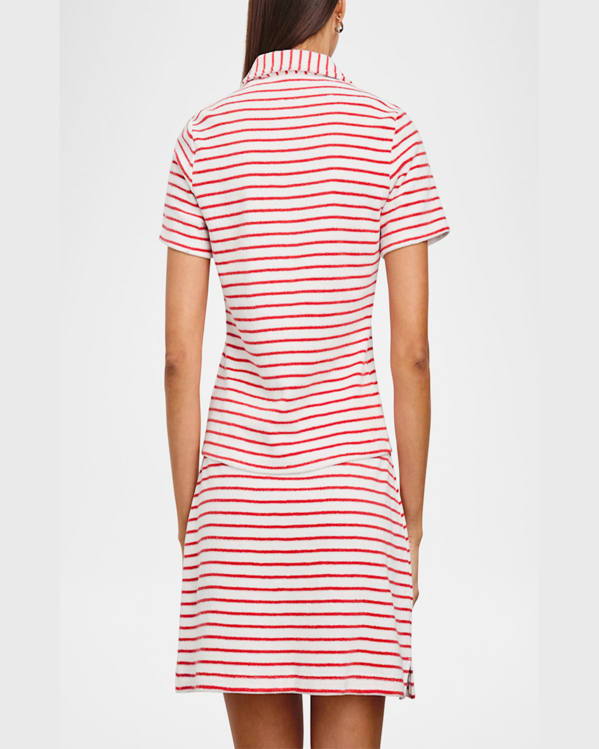Rails Naveli Stripe Cotton Terry Cloth Polo In Cherry Stripe