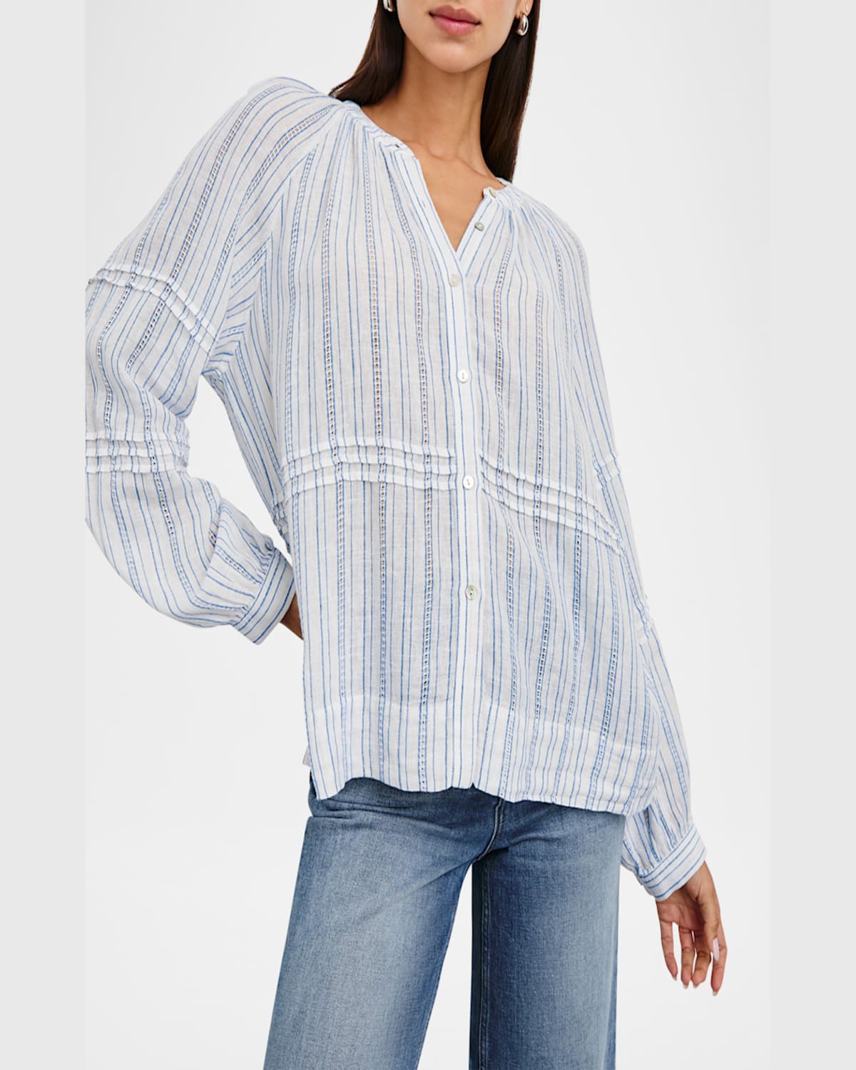 Rails Frances Stripe Linen Blend Button-up Shirt In Sonoma Stripe