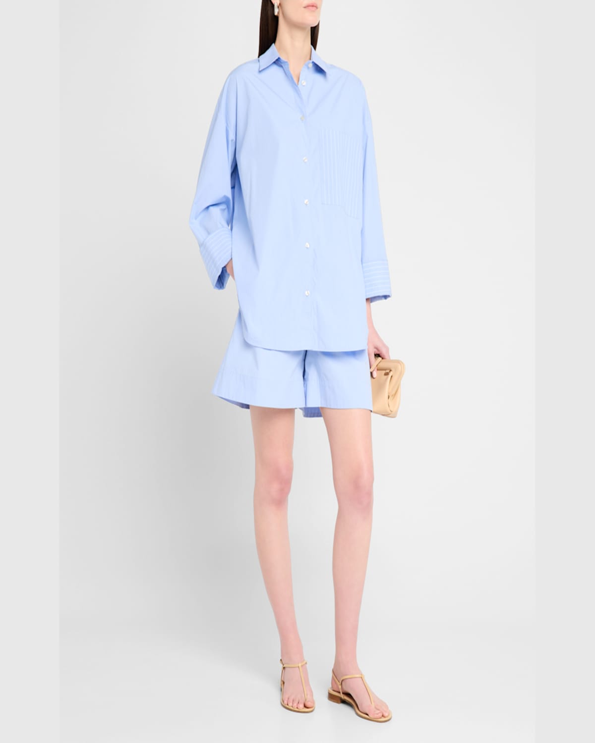 Shop By Malene Birger Derris Striped Organic Cotton Shirt In Blue Iris Stripe Small
