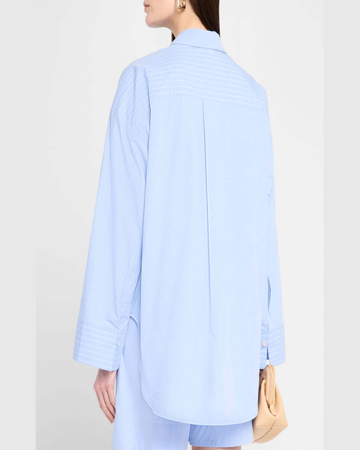 Shop By Malene Birger Derris Striped Organic Cotton Shirt In Blue Iris Stripe Small