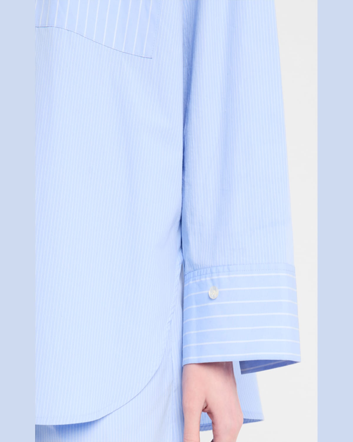 Shop By Malene Birger Derris Striped Organic Cotton Shirt In Blue Iris Stripe Small