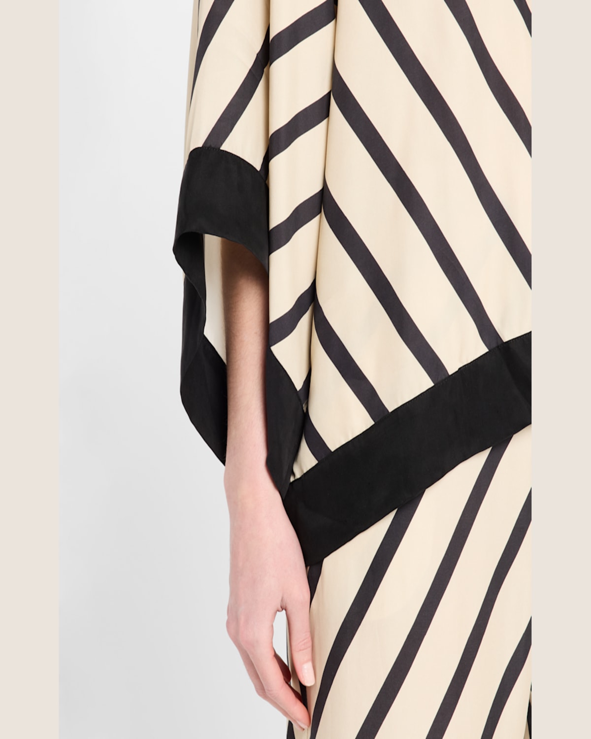 Shop By Malene Birger Cicie Oversized Chevron Striped Blouse In Diagonal Stripe