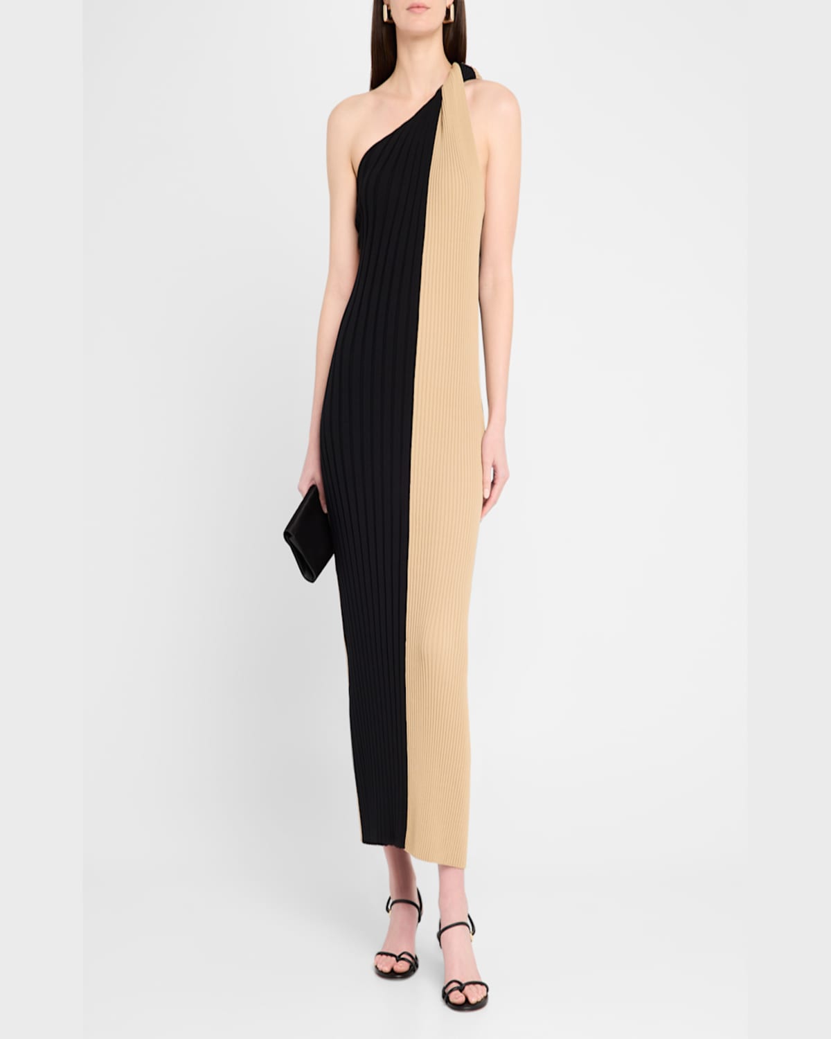 Shop By Malene Birger Noto Ribbed Colorblock Bodycon Midi Dress In Bicolor Block