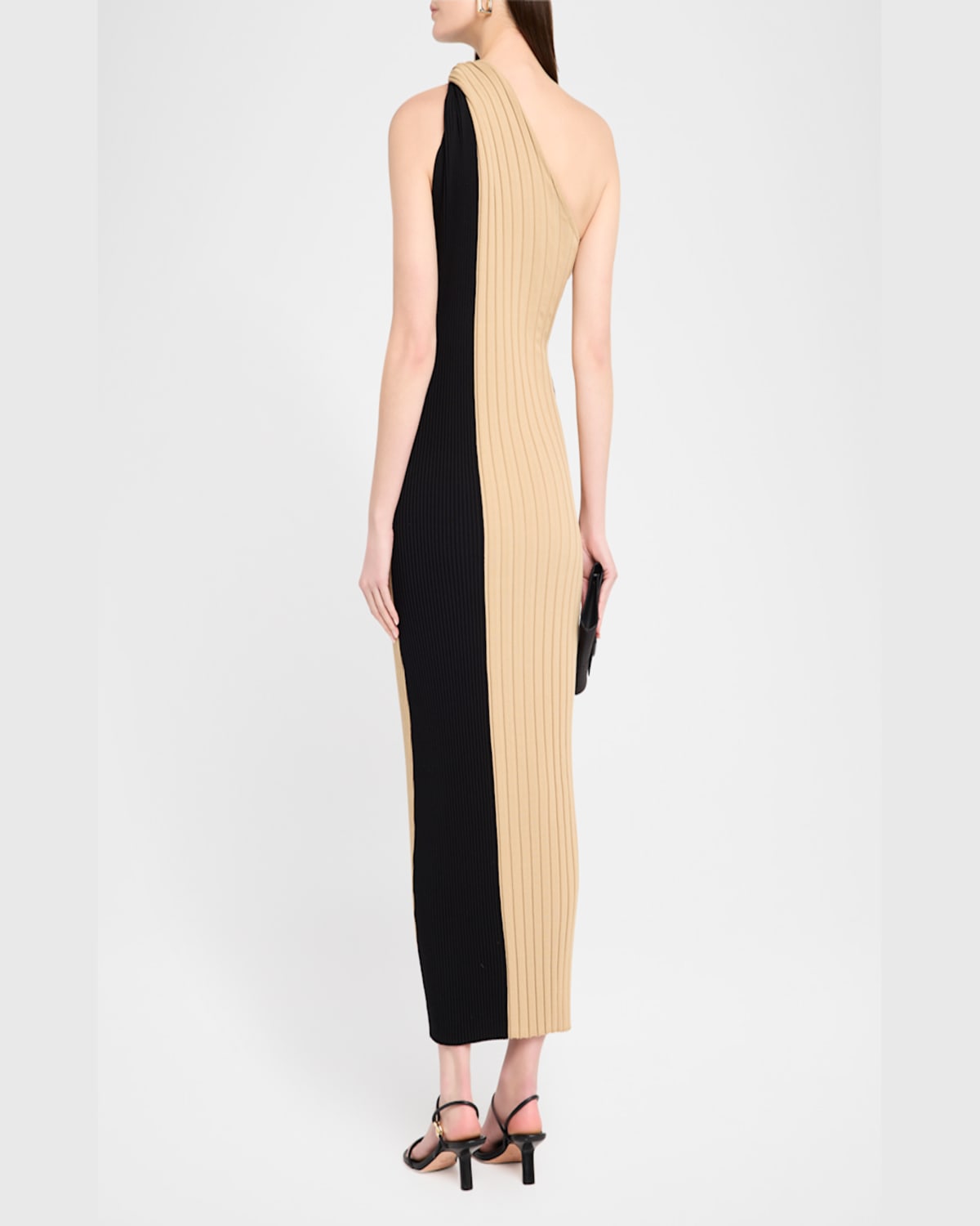 Shop By Malene Birger Noto Ribbed Colorblock Bodycon Midi Dress In Bicolor Block