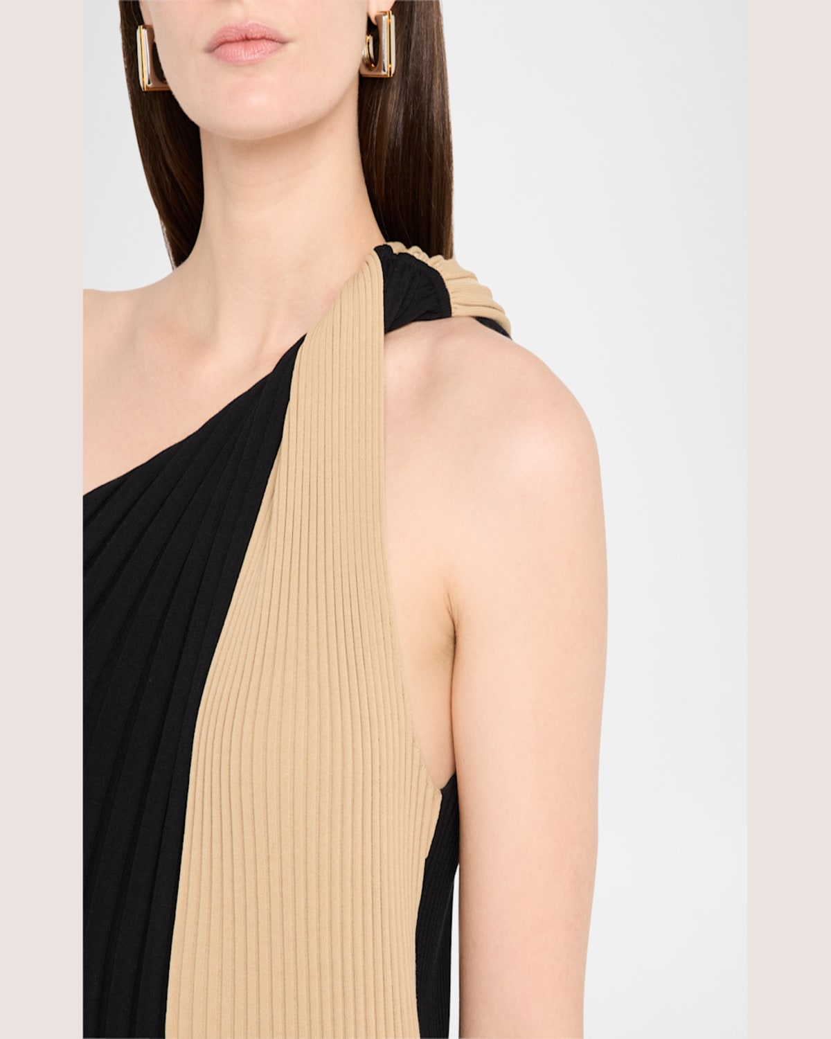 Shop By Malene Birger Noto Ribbed Colorblock Bodycon Midi Dress In Bicolor Block