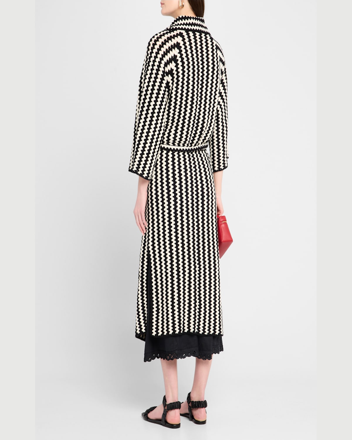 By Malene Birger Dina Crocheted Organic Cotton Cardigan In Crochet Black  White