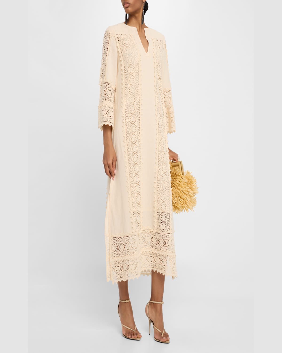 By Malene Birger Tallula Frayed Crocheted Cotton-blend Hooded Cardigan In Soft White