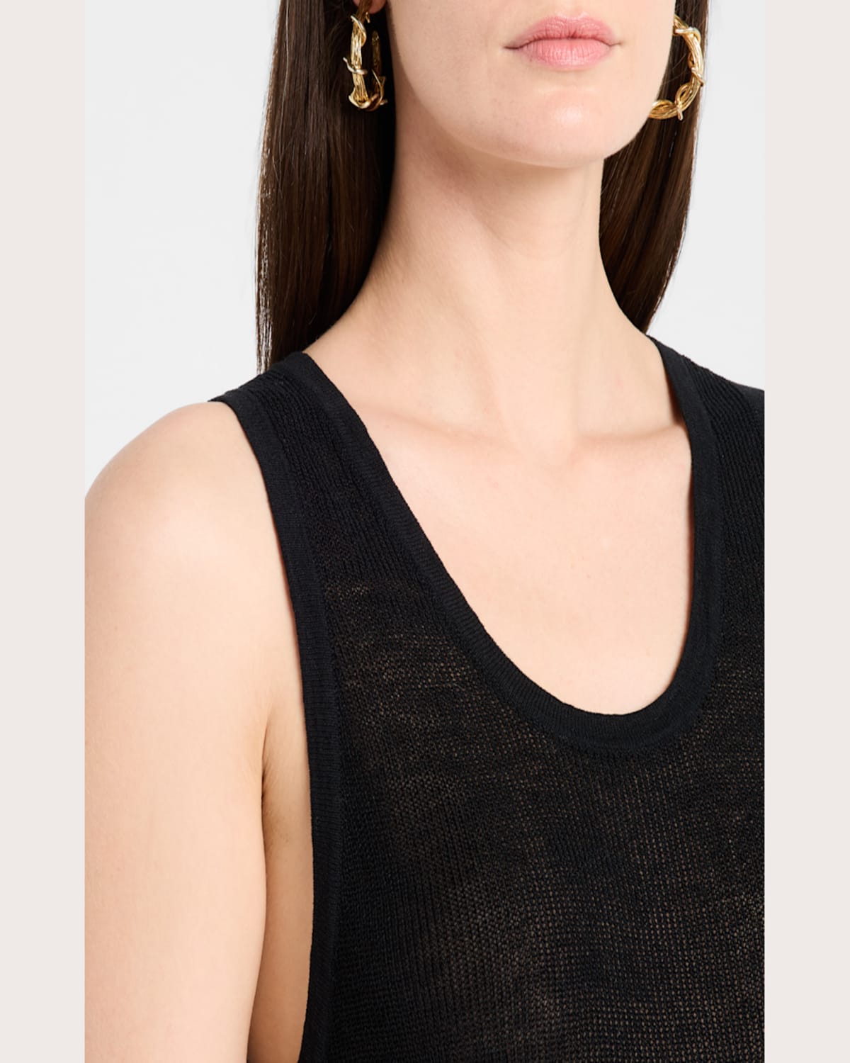 Shop By Malene Birger Rhys Fringe-hem Knit Tank In Black