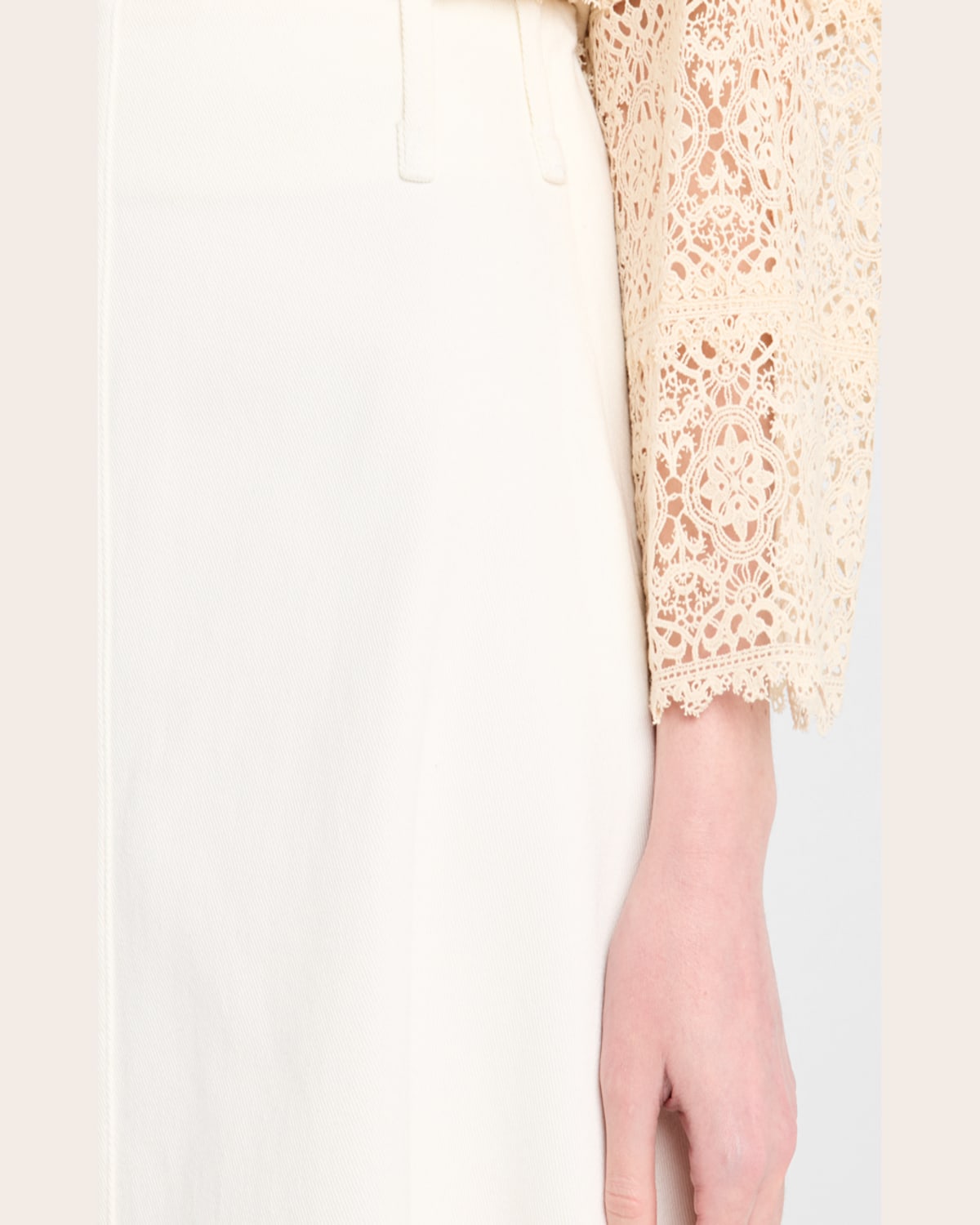 Shop By Malene Birger Carlas A-line Organic Cotton Twill Midi Skirt In Soft White