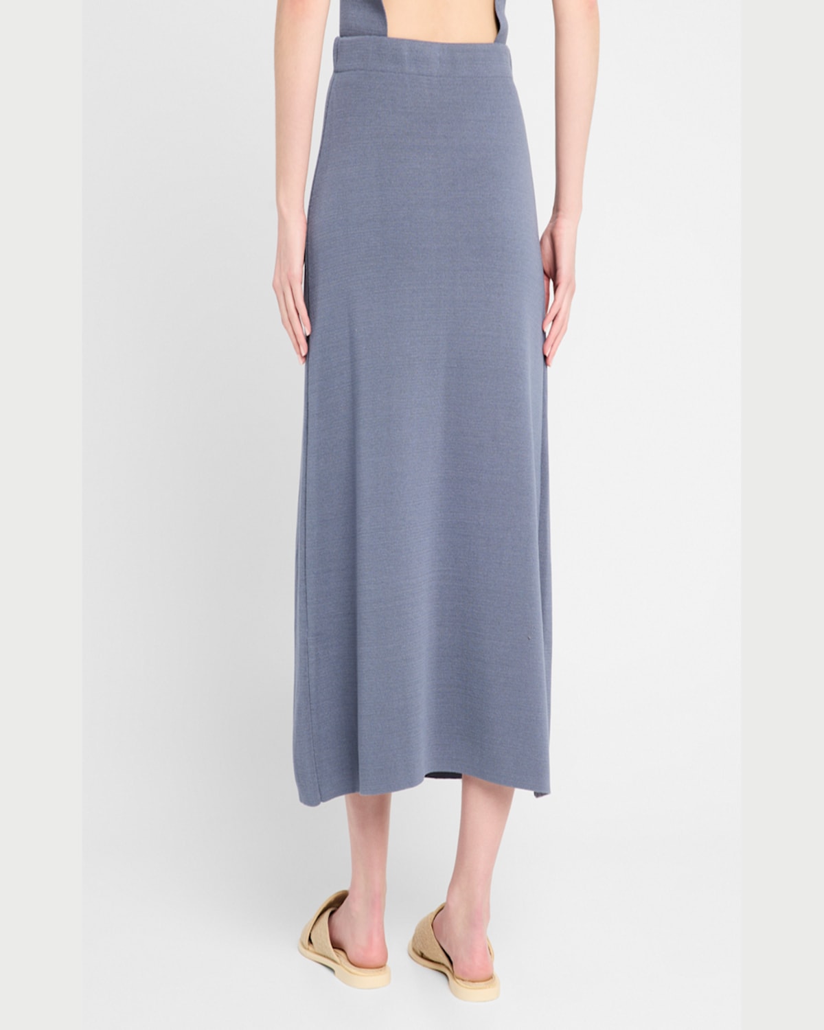 By Malene Birger Roz Straight Viscose Midi Skirt In Grisaille