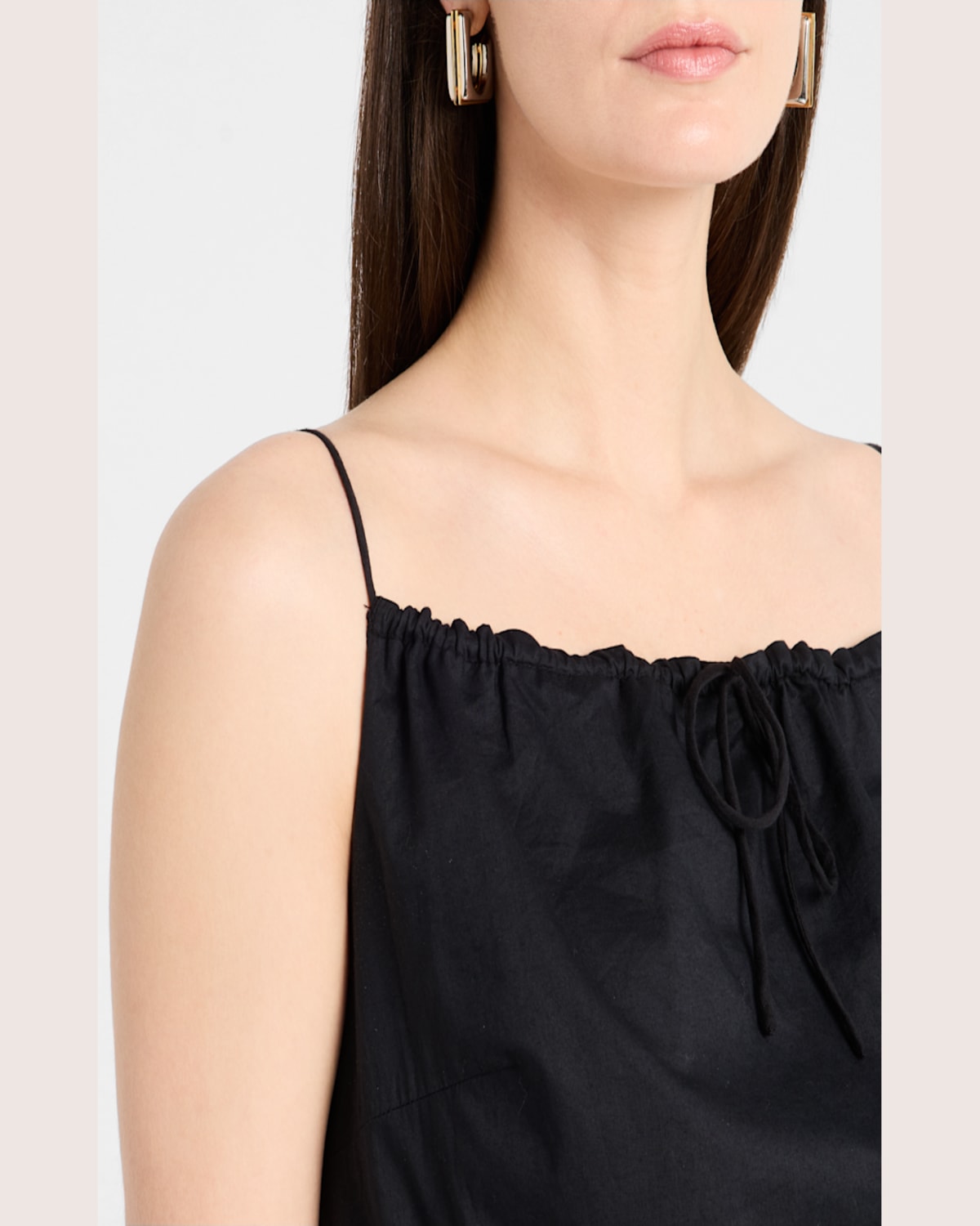 By Malene Birger Elizabeth Lace-trim Organic Cotton Midi Dress In Black