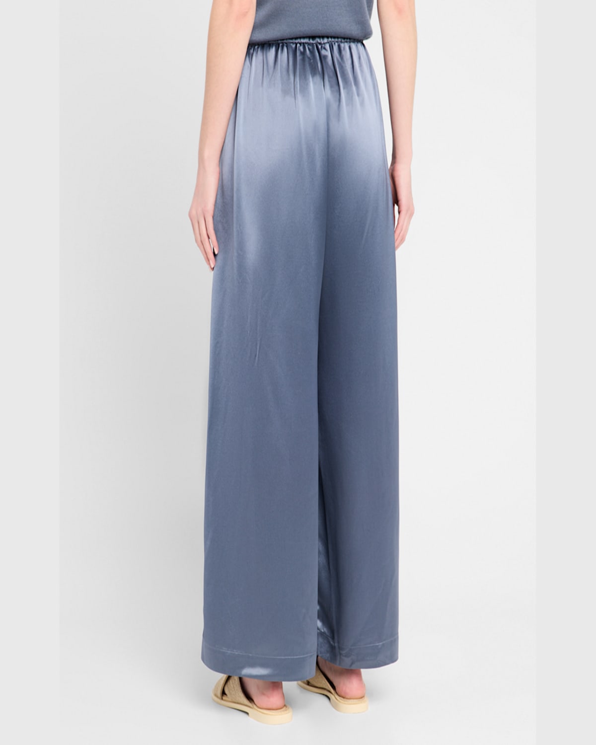 Shop By Malene Birger Clorella Pleated Wide-leg Trousers In Grisaille