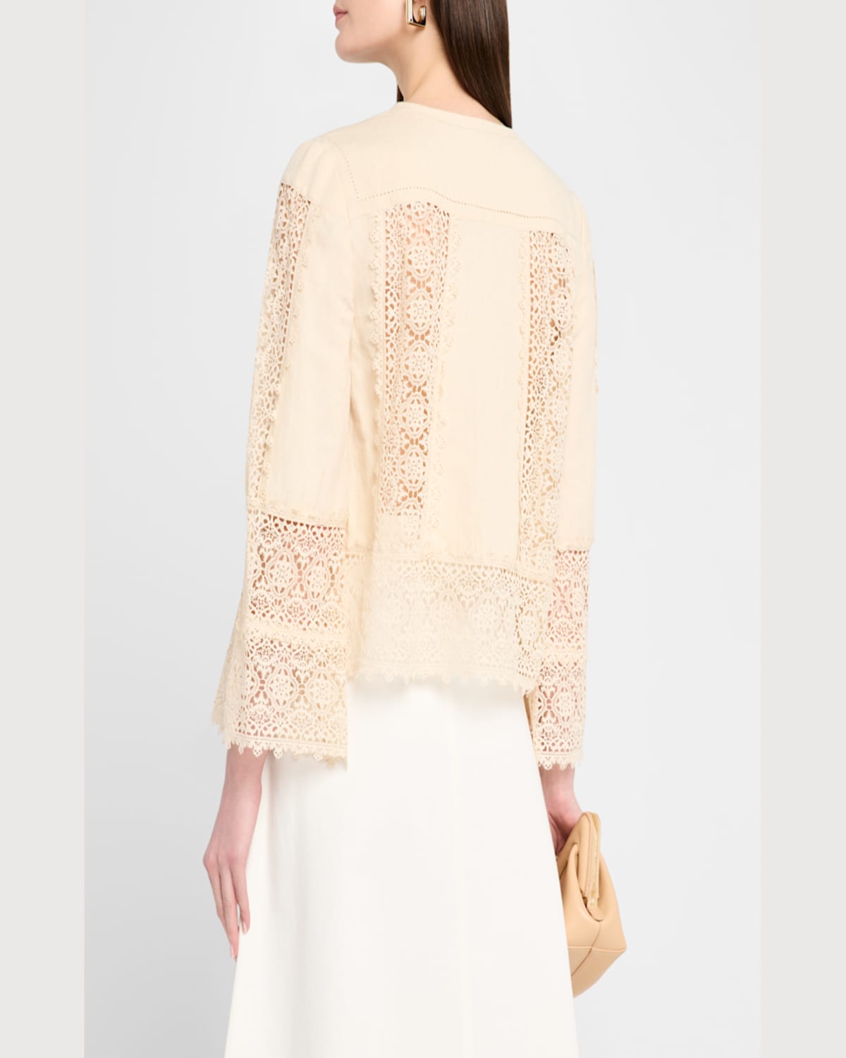 Shop By Malene Birger Donna Lace Inset Linen-cotton Blouse In Soft White