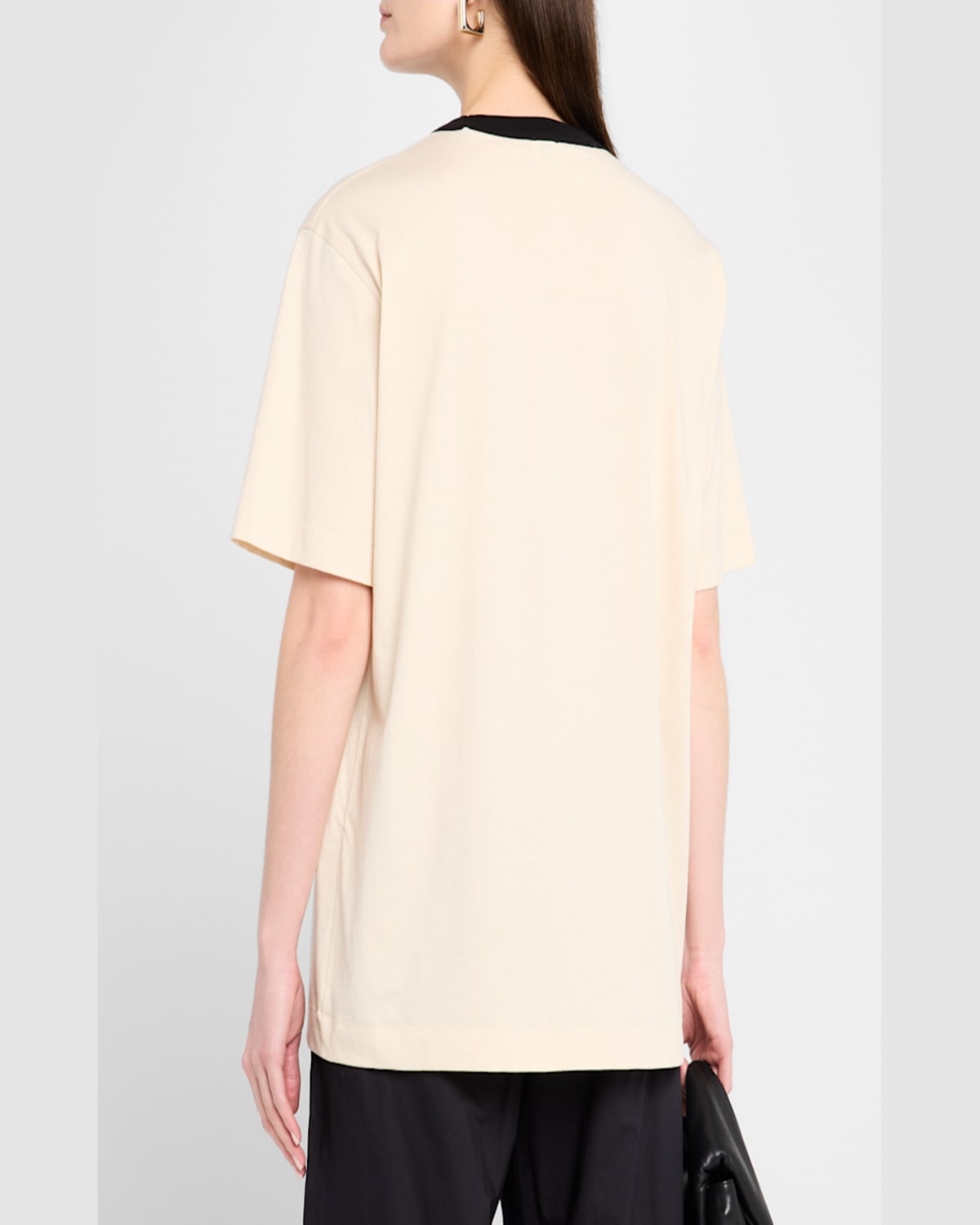 By Malene Birger Fayeh Monogram Contrast-trim T-shirt In Oyster Gray