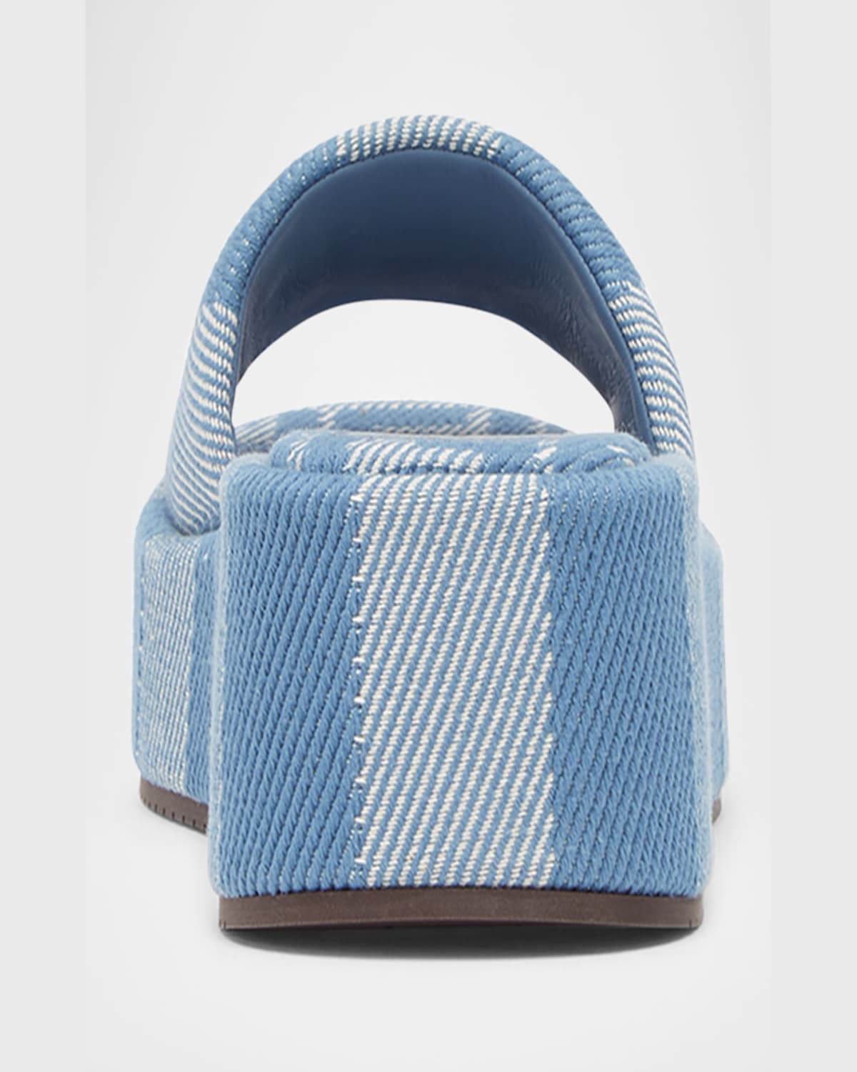 FENDI SUNSHINE STRIPE LOGO PLATFORM SANDALS 