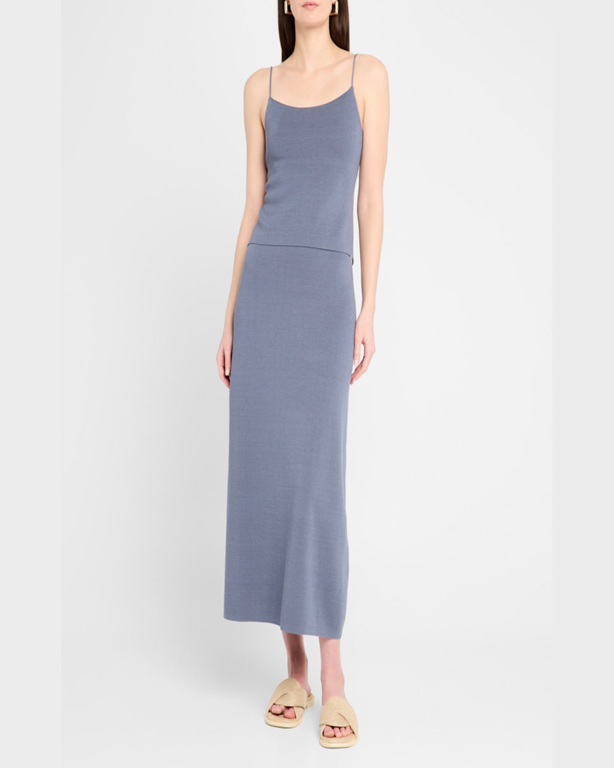 By Malene Birger Gillian Ribbed Lace-up Backless Tank In Grisaille