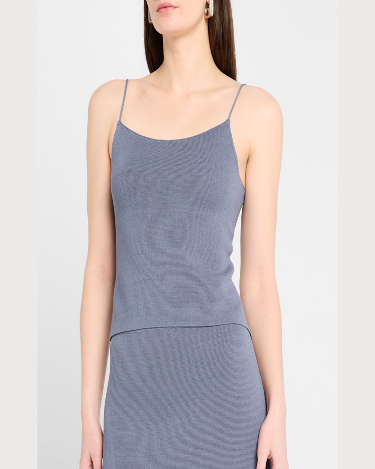 By Malene Birger Gillian Ribbed Lace-up Backless Tank In Grisaille