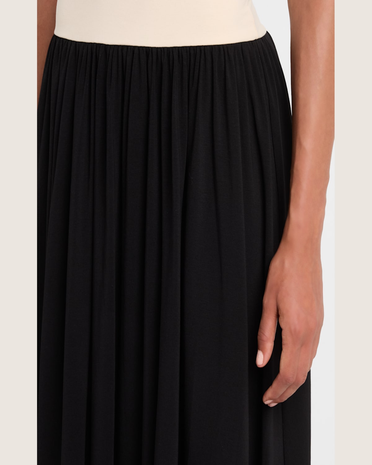 By Malene Birger Marciella Strapless Two-tone Maxi Dress In Blackoyster Gray