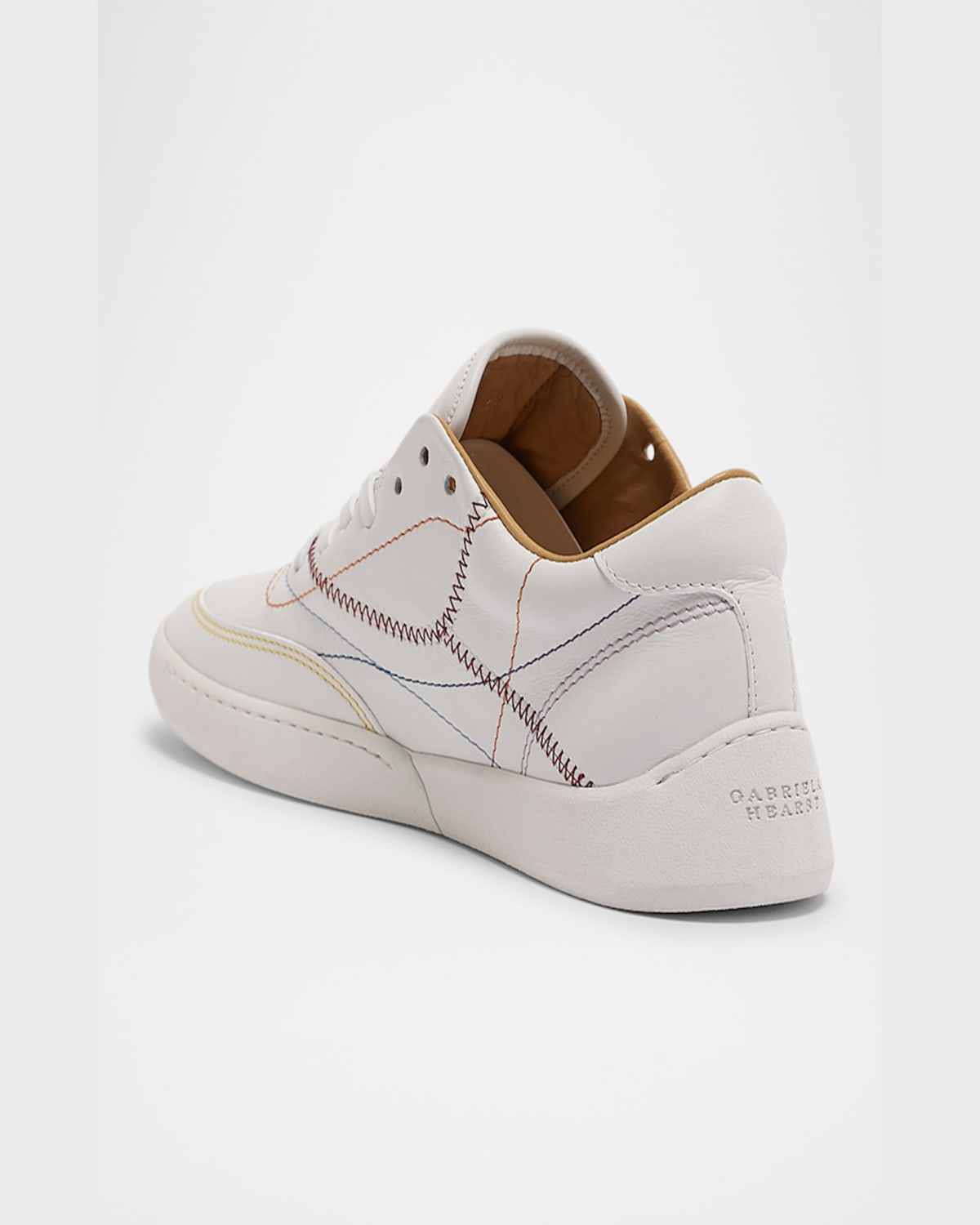 Gabriela Hearst Ohio Multi-stitched Leather Low-top Sneakers In White