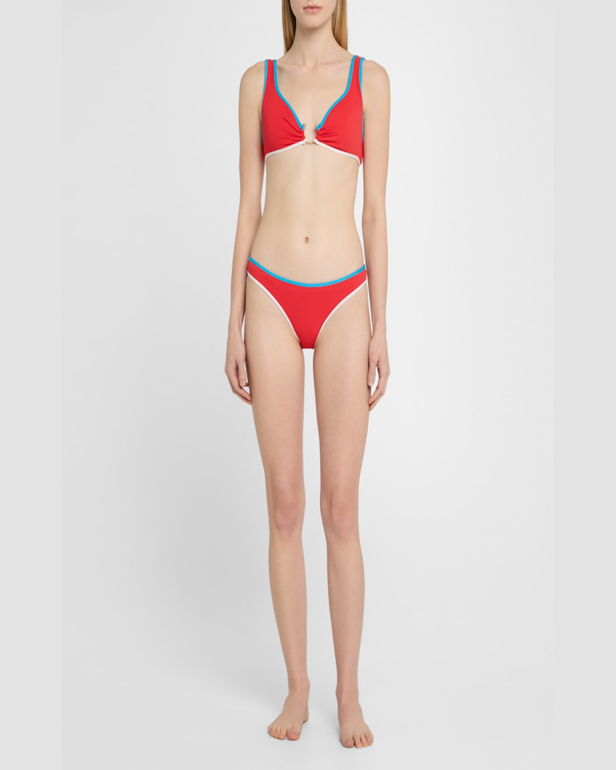 Shop Seafolly Ring Tank Bikini Top In Flame