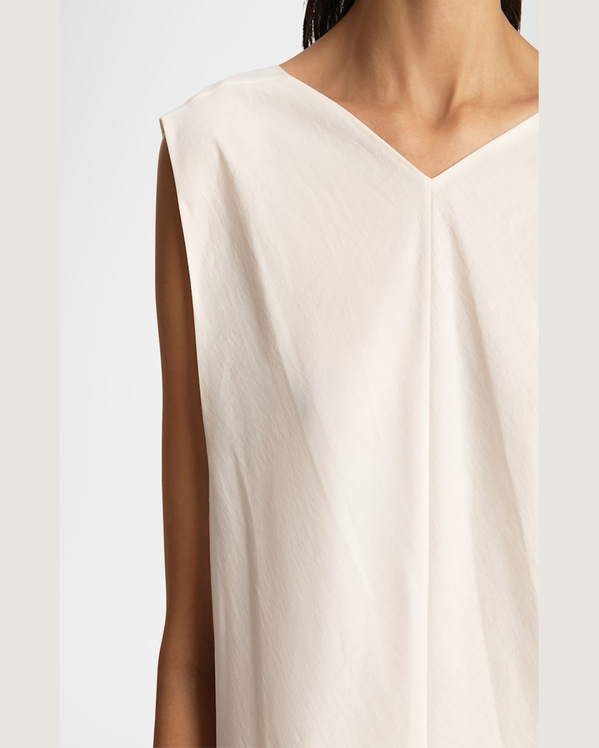 Khaite Mellie Open-back Sleeveless A-line Maxi Dress In Natural