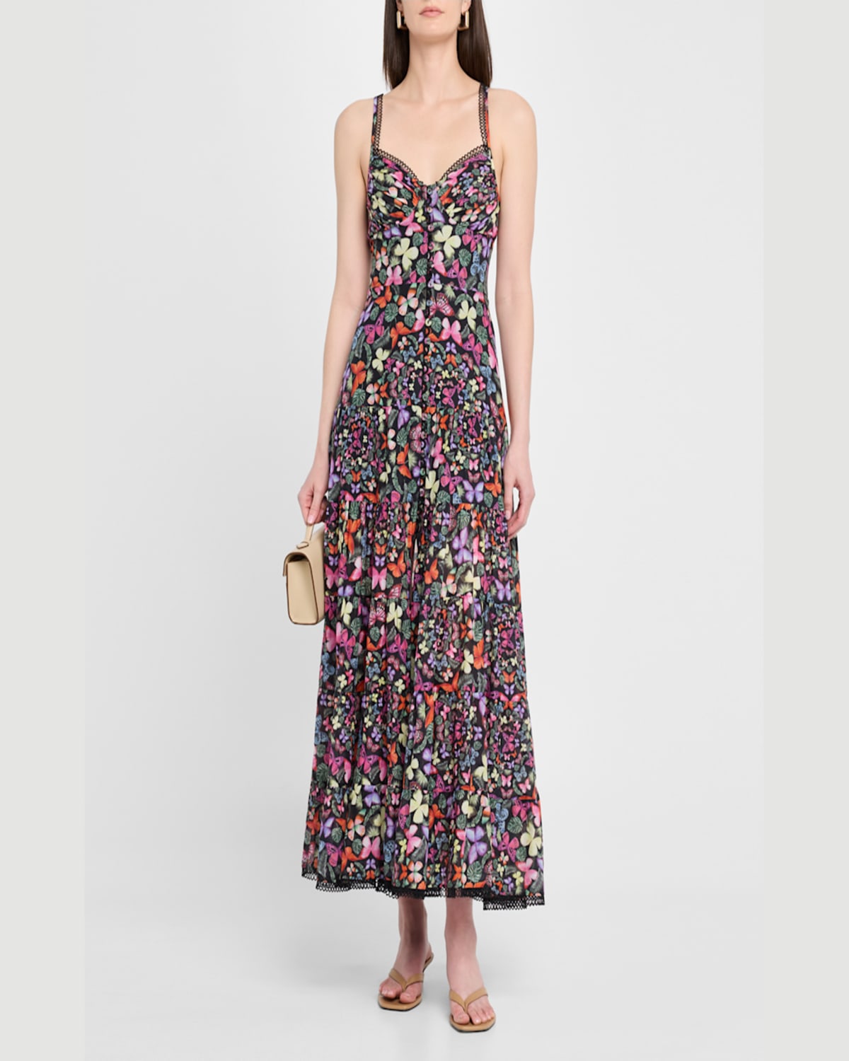 Charo Ruiz Melia Tiered Maxi Dress In Multi