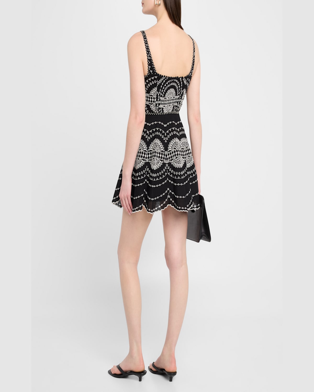 Charo Ruiz Winnie Broderie Anglaise Cotton-blend Mini Dress In Black