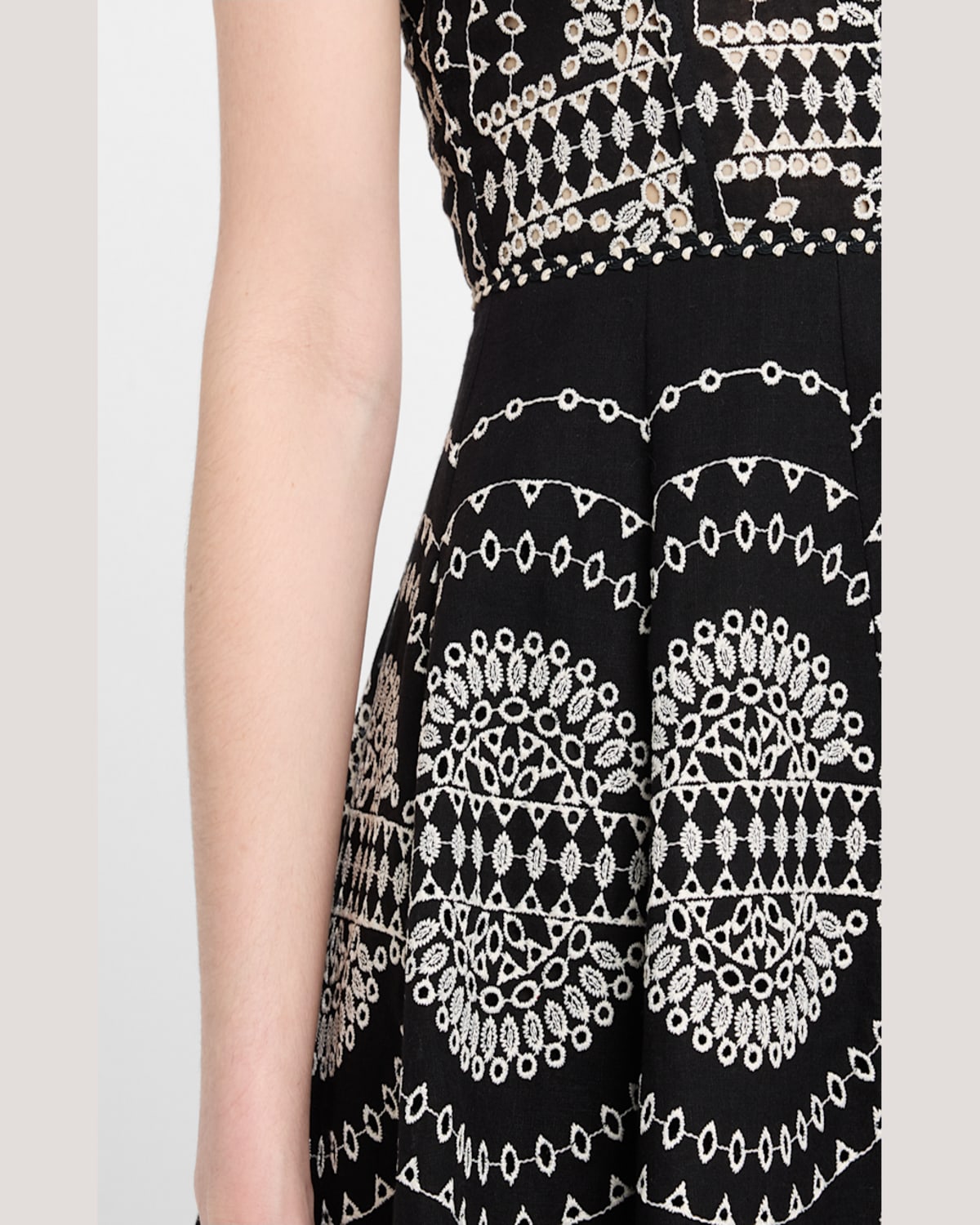 Charo Ruiz Winnie Broderie Anglaise Cotton-blend Mini Dress In Black