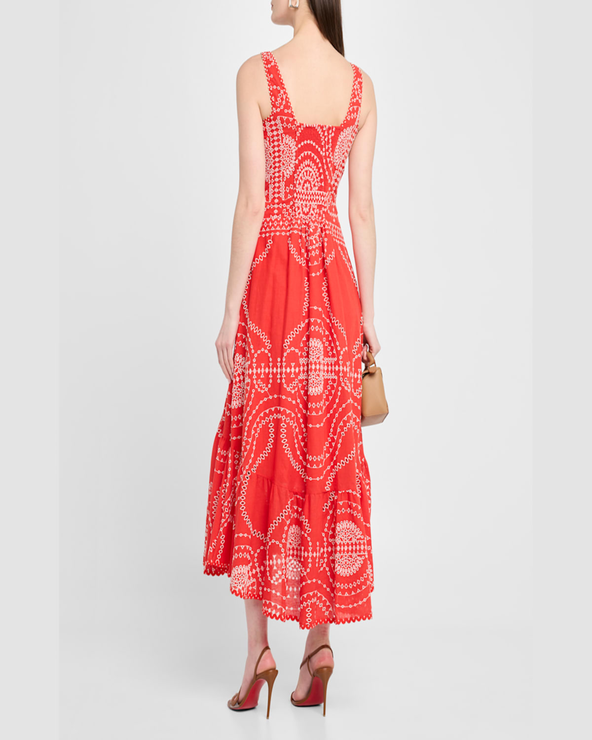 Charo Ruiz Greba Embroidered Maxi Dress In Red Nelum