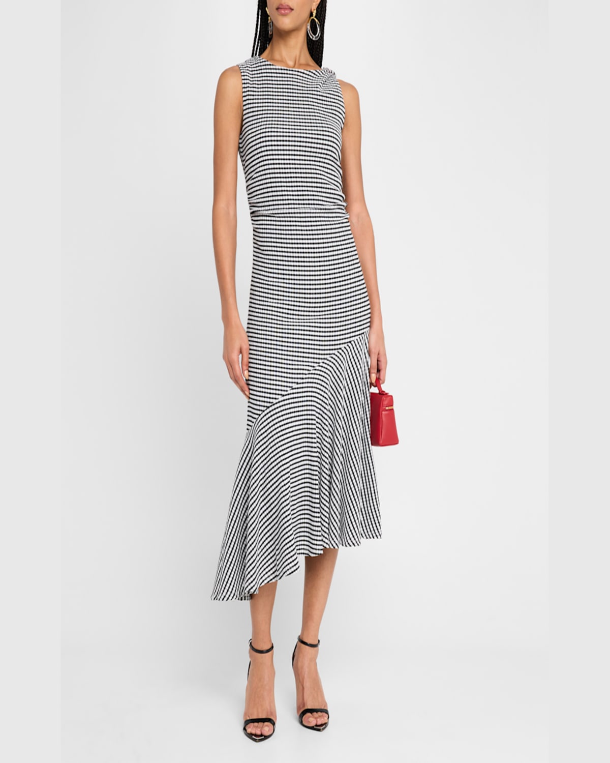 Shop Rails Daija Asymmetric Midi Dress In Black Gingham