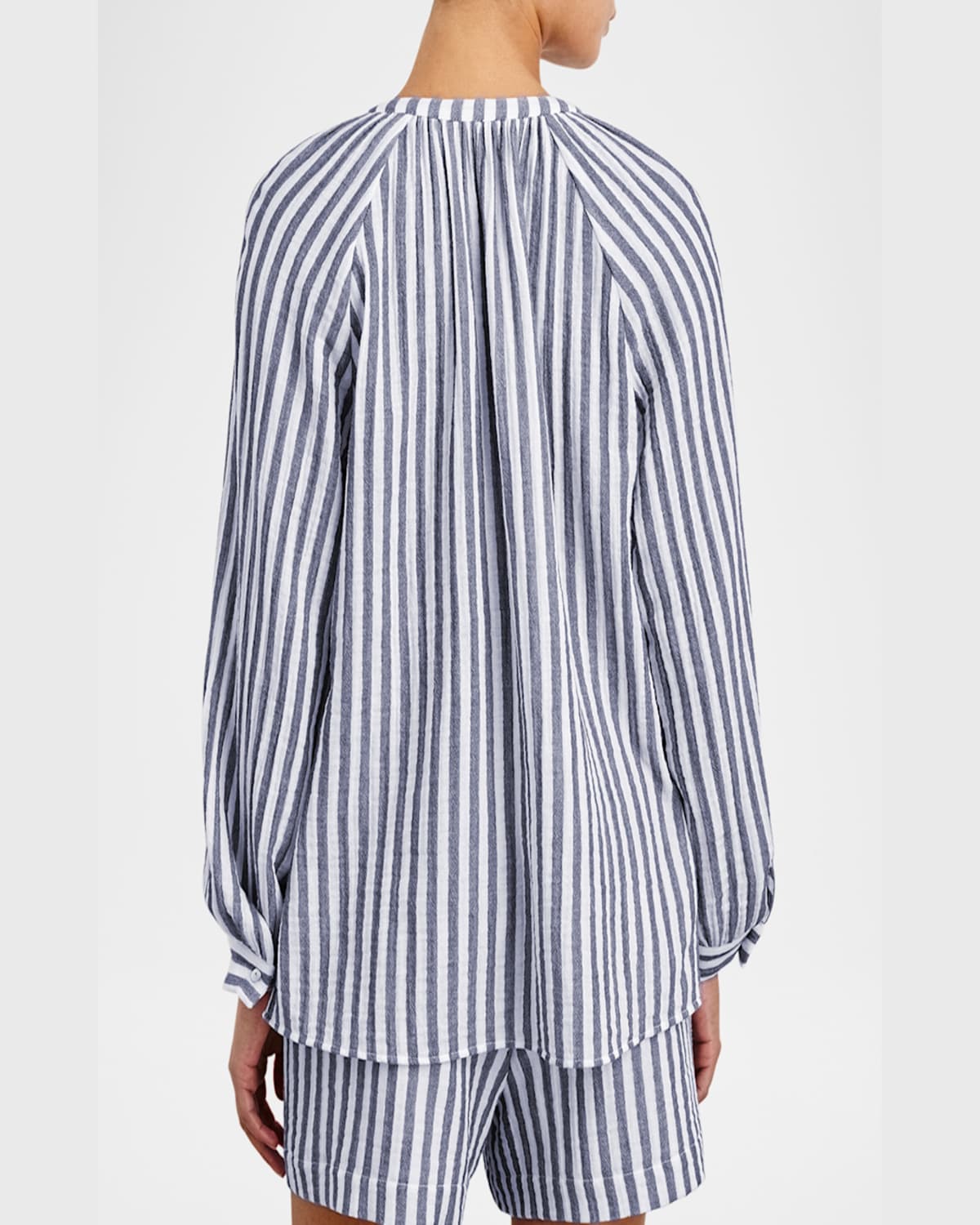 Rails Brielle Stripe Organic Cotton Gauze Tie Neck Top In Admiral Stripe