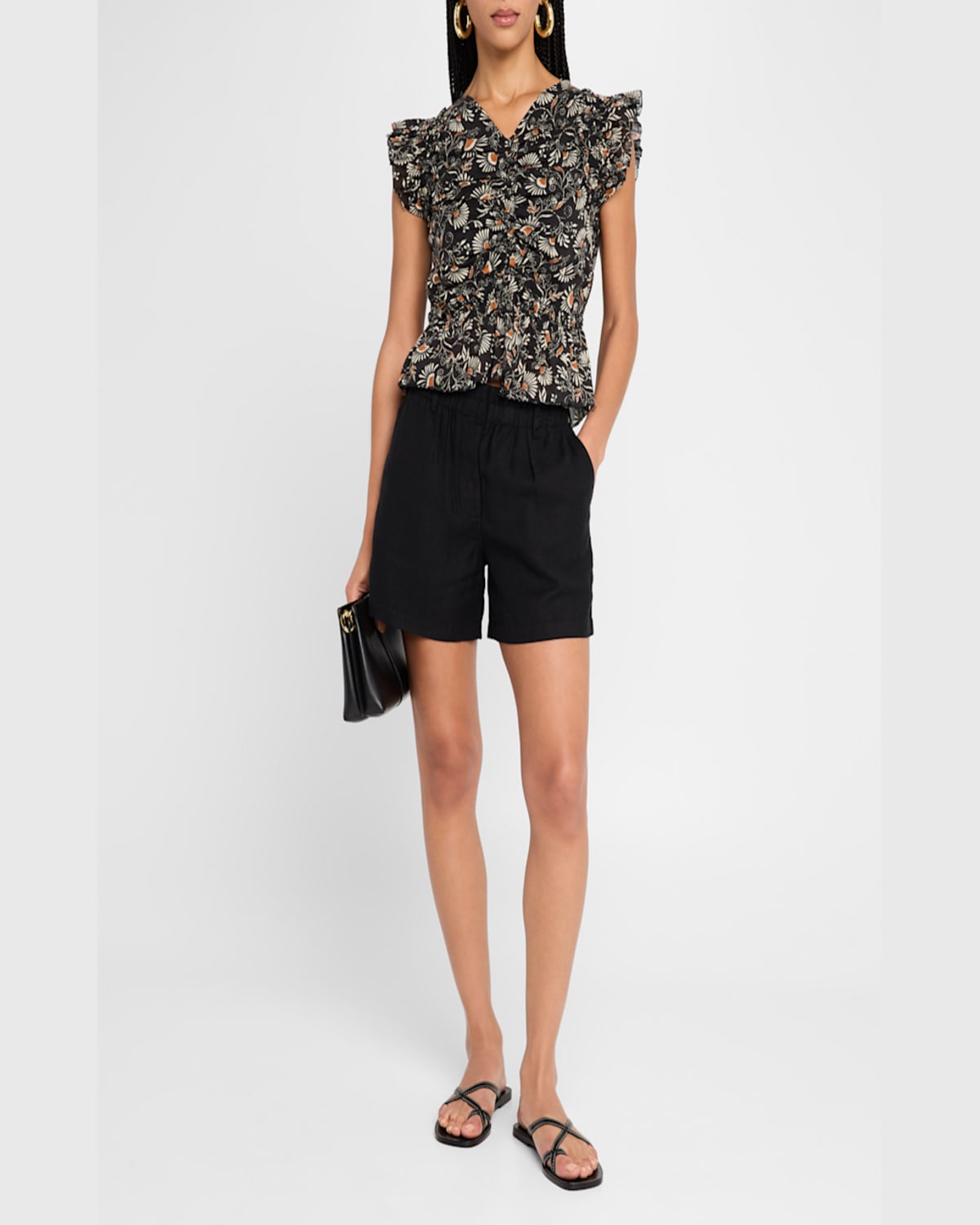 Rails Cali Floral Print Peplum Top In Cassia
