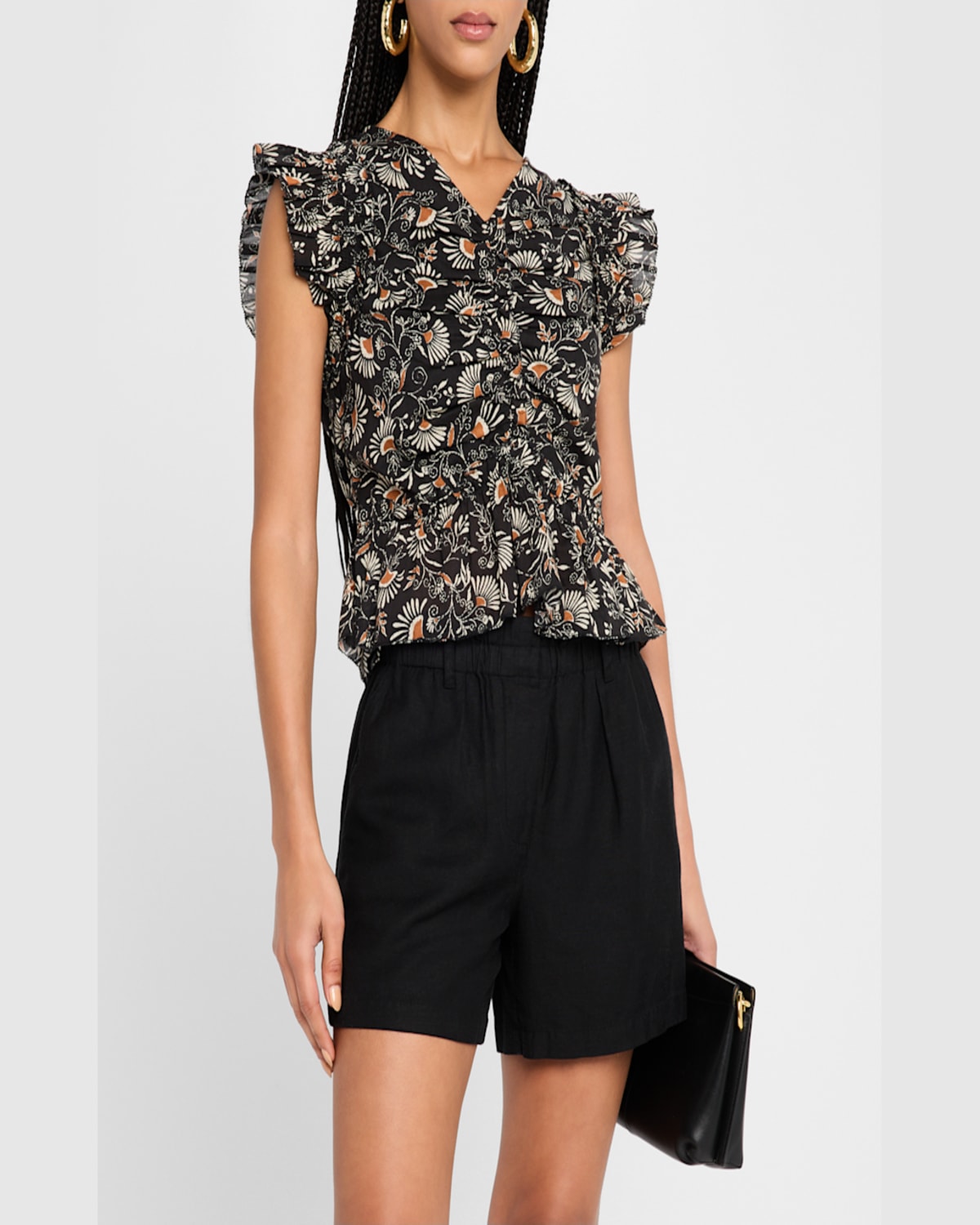 Rails Cali Floral Print Peplum Top In Cassia