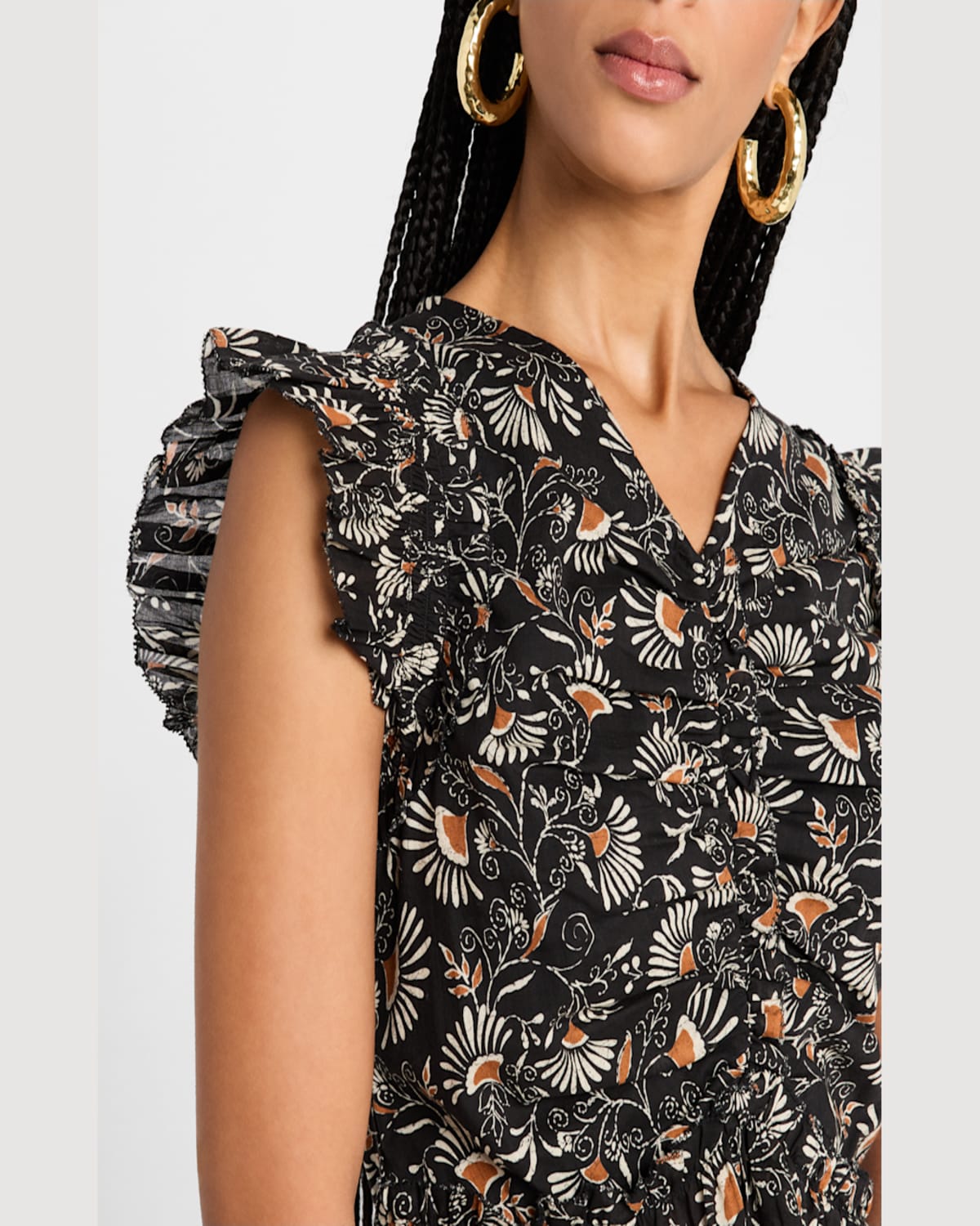 Rails Cali Floral Print Peplum Top In Cassia