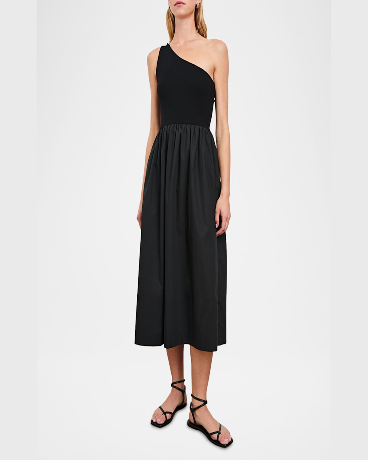Rails Selani One-shoulder Midi Dress In Black
