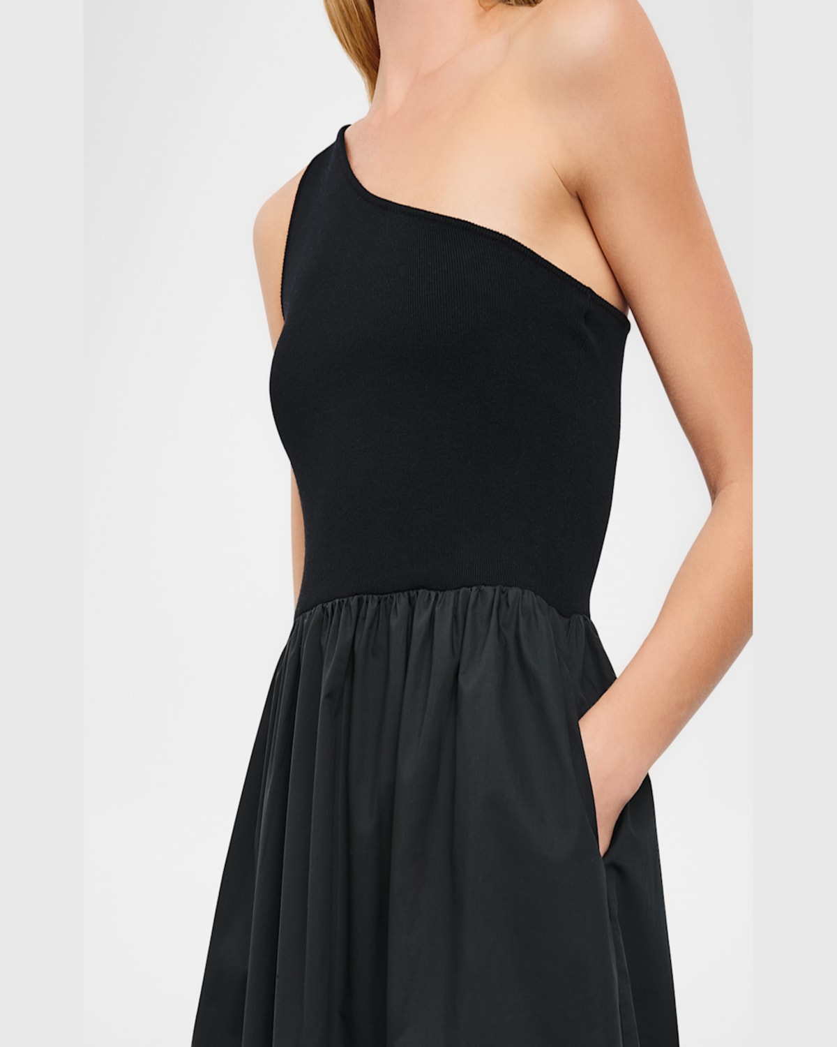 Rails Selani One-shoulder Midi Dress In Black