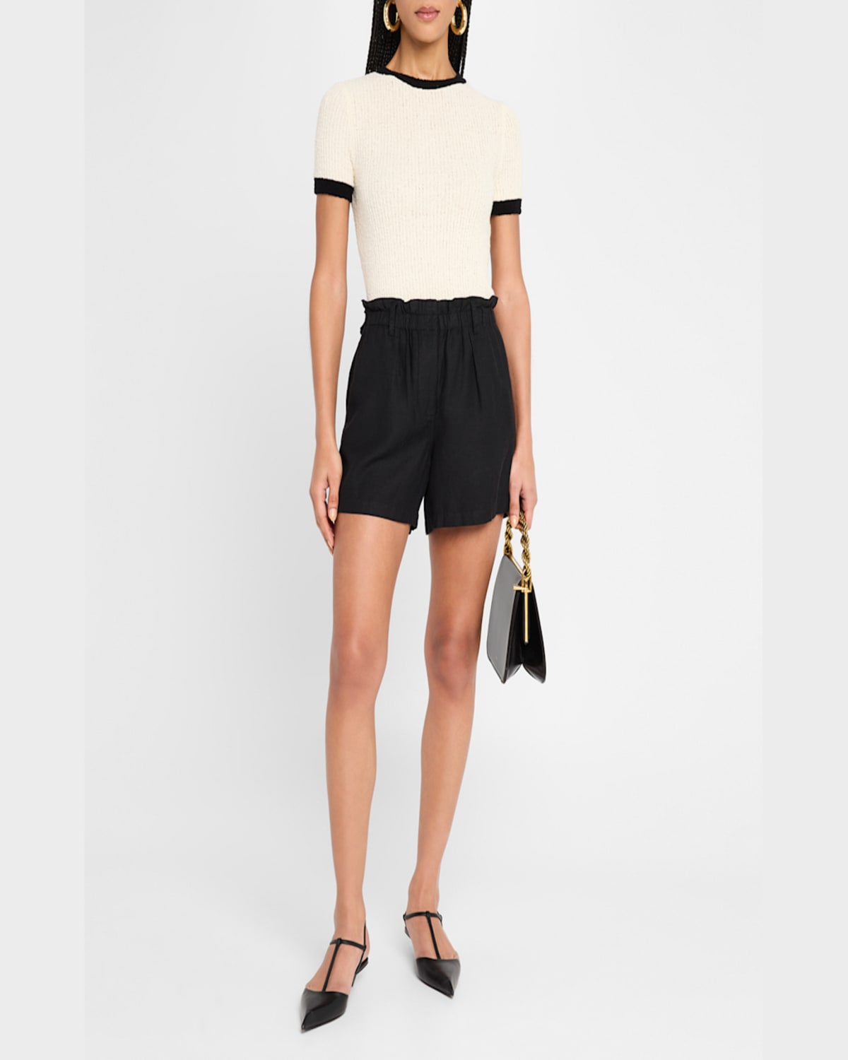 Rails Monte Paper Bag Shorts In Black